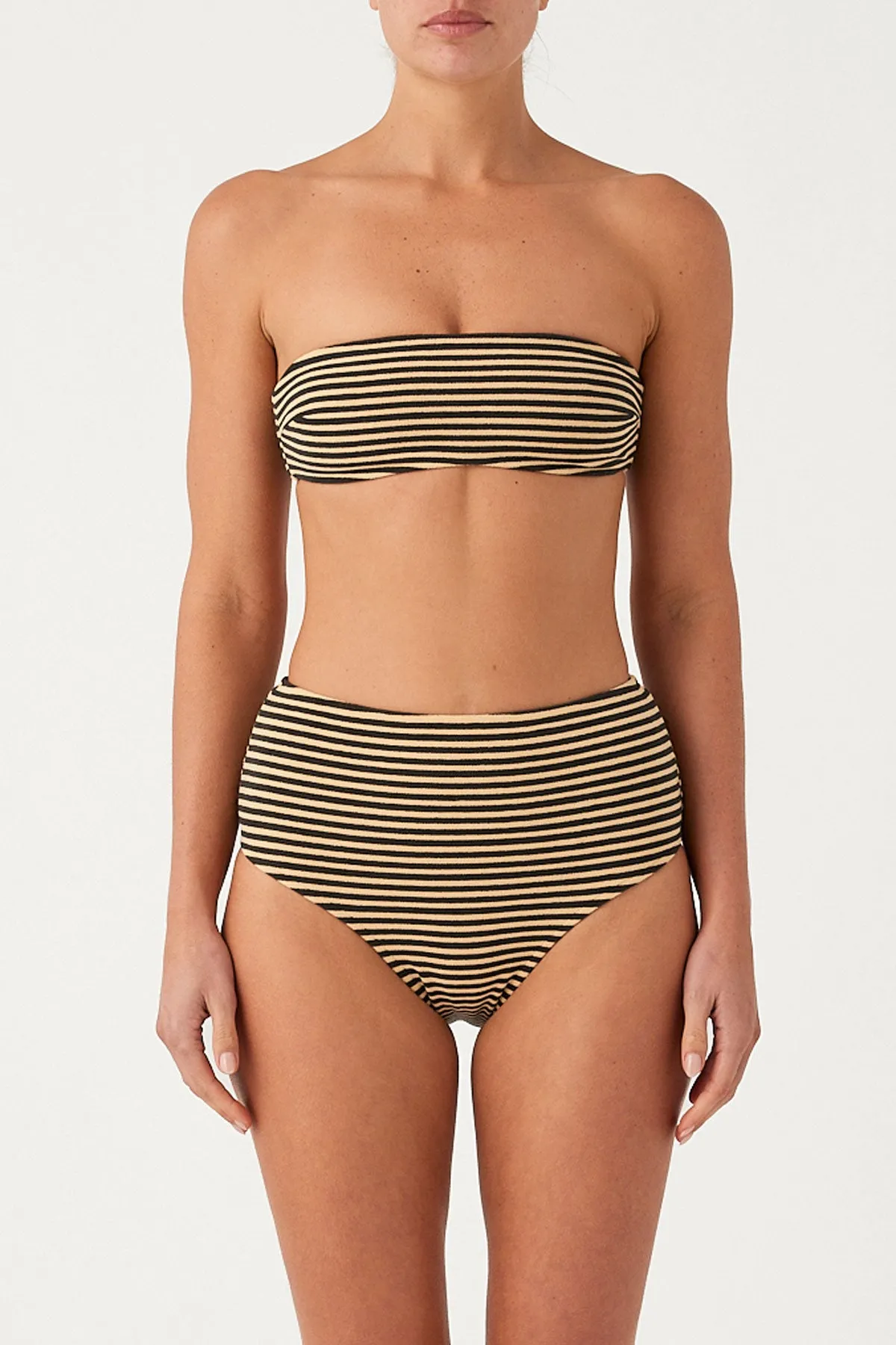 Towelling Full Brief - Black Stripe sold by Zulu and Zephyr