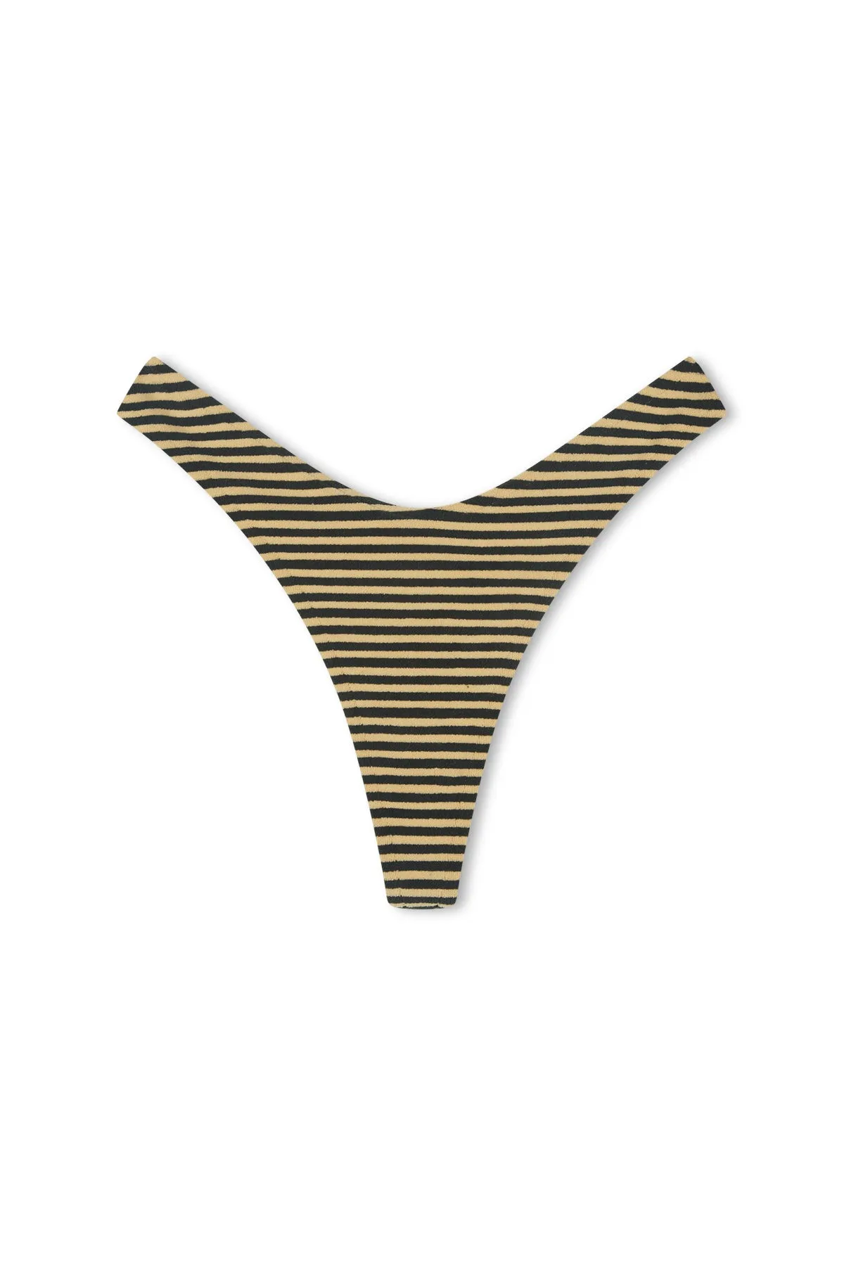 Towelling Thong Brief - Black Stripe sold by Zulu and Zephyr