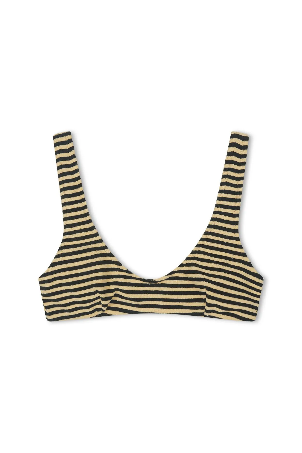 Towelling Scoop Bralette Top - Black Stripe sold by Zulu and Zephyr product image thumbnail 2