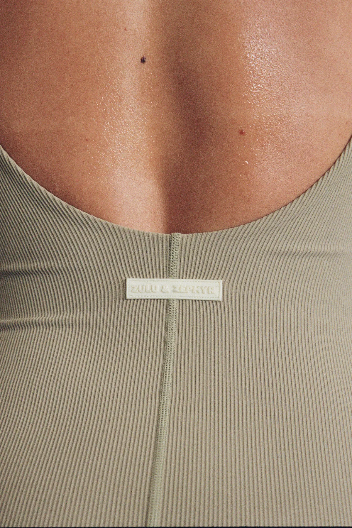 Stripe Rib Bodysuit - Olive sold by Zulu and Zephyr product image thumbnail 5