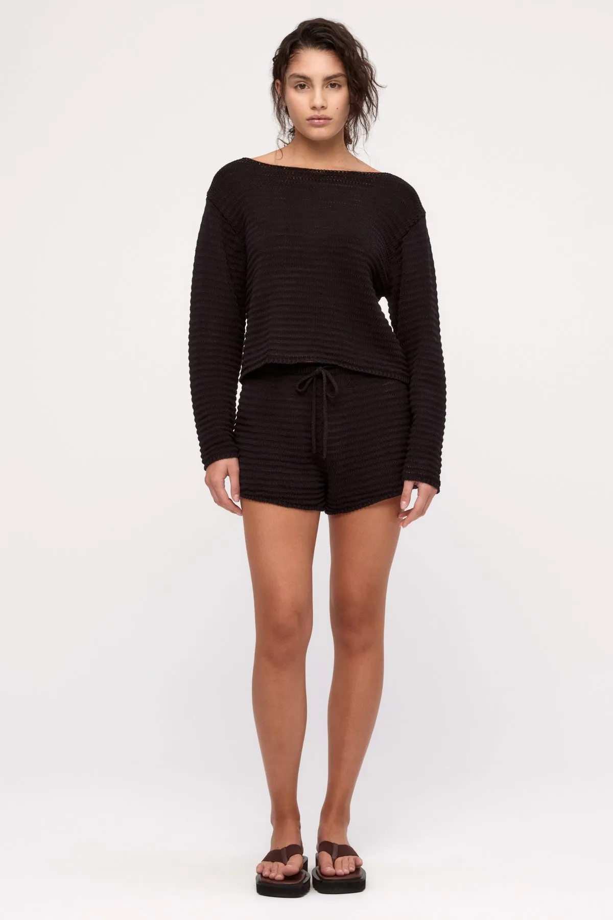 Cotton Lattice Knit Top - Black sold by Zulu and Zephyr product image thumbnail 4