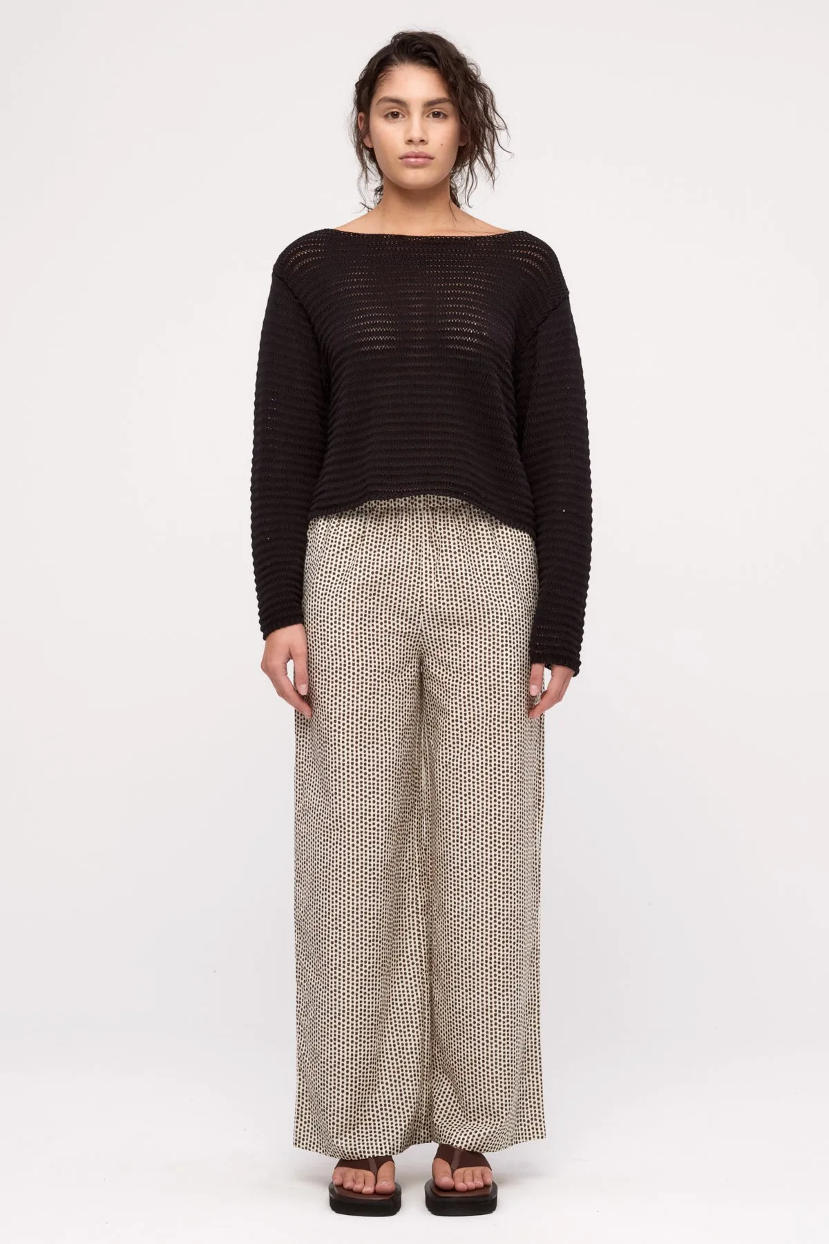 Cotton Lattice Knit Top - Black sold by Zulu and Zephyr