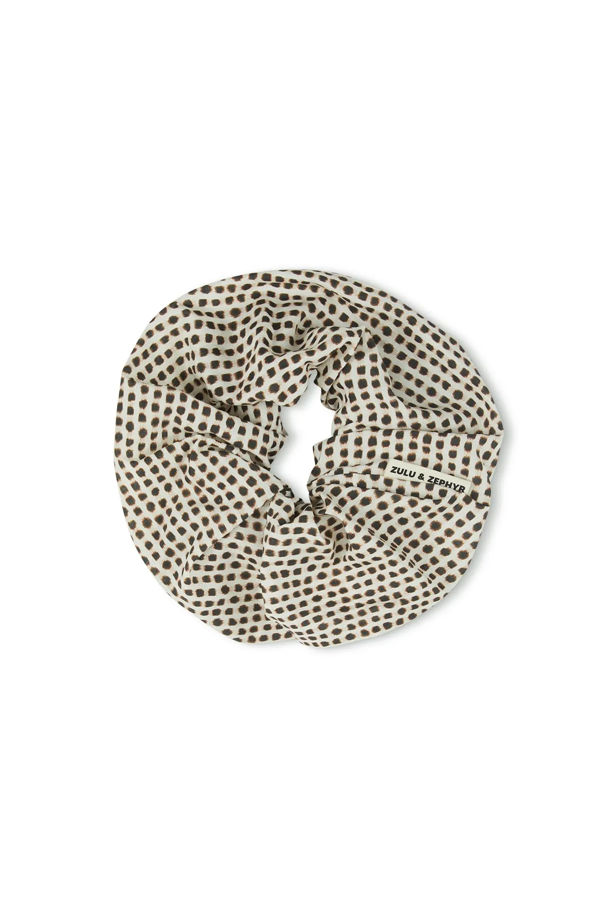 Large Cotton Silk Scrunchie - Natural Spot sold by Zulu and Zephyr