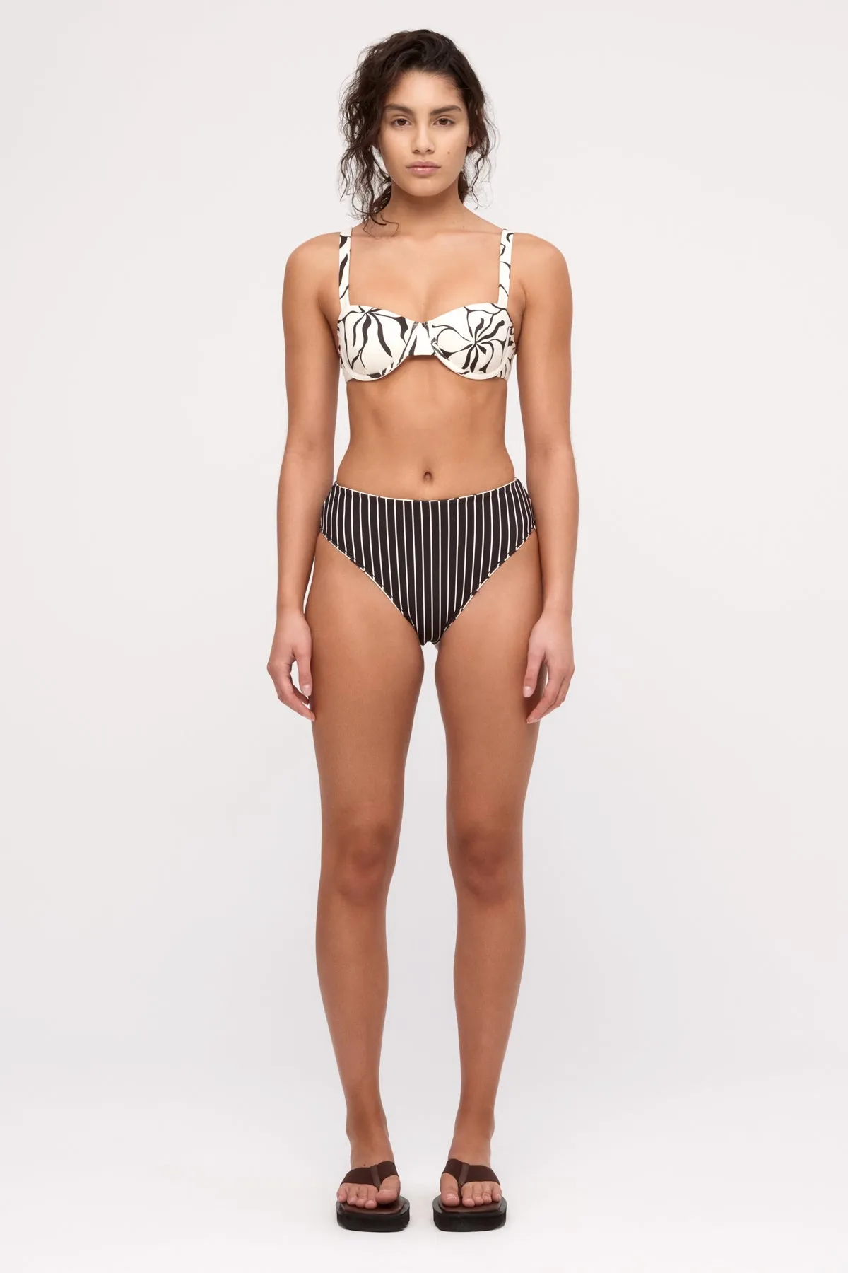 Reversible Waisted Full Brief - Cream Flower sold by Zulu and Zephyr