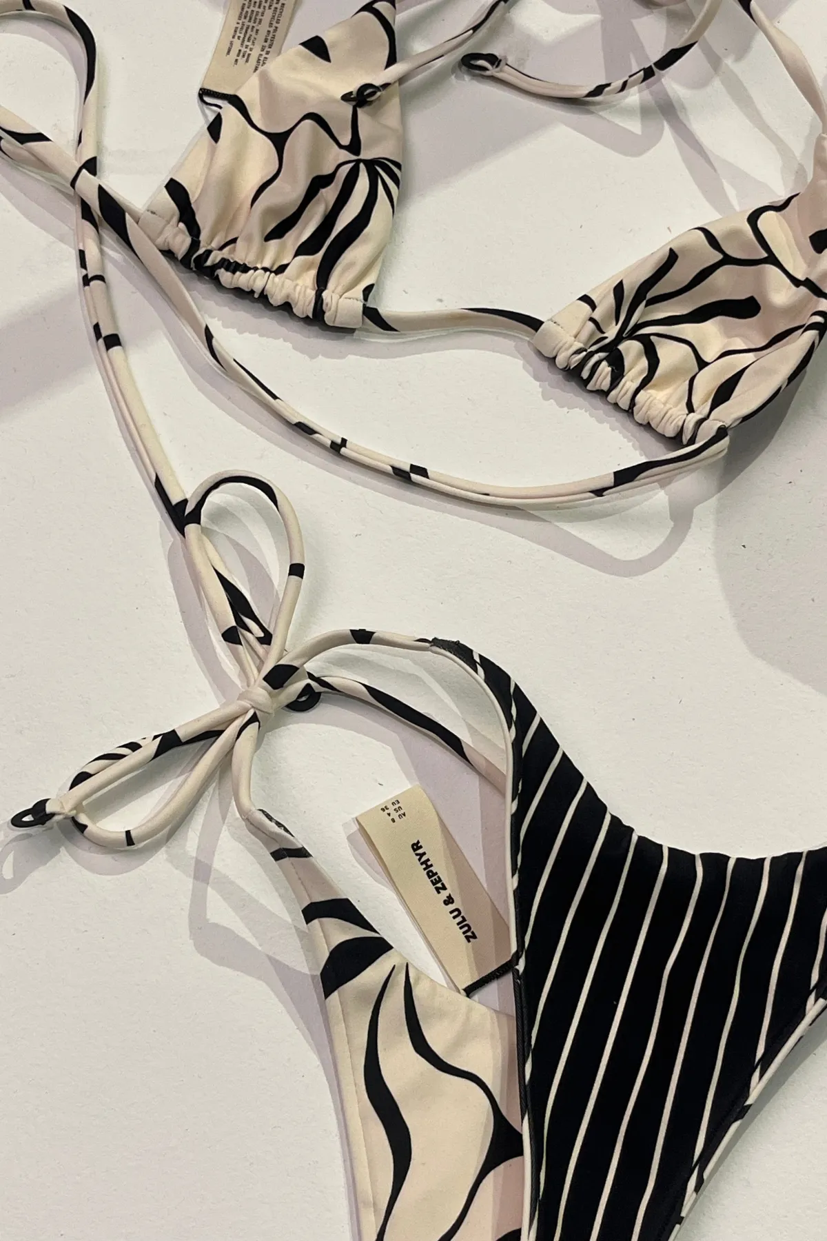 Reversible Tie Triangle Top - Cream Flower sold by Zulu and Zephyr product image thumbnail 4