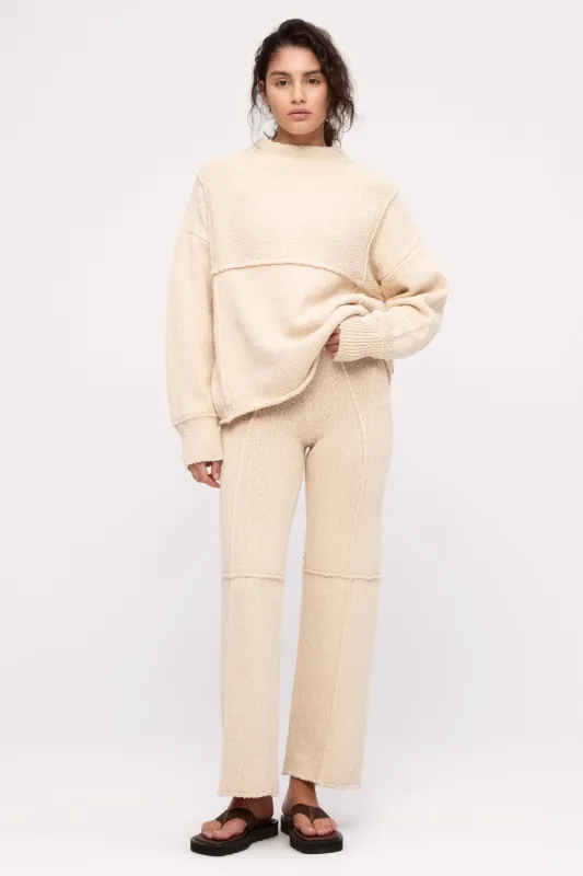 Boucle Knit Pant - Coconut made by Zulu and Zephyr