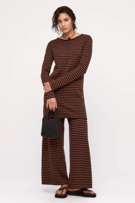 Knit Pant - Brown Stripe made by Zulu and Zephyr