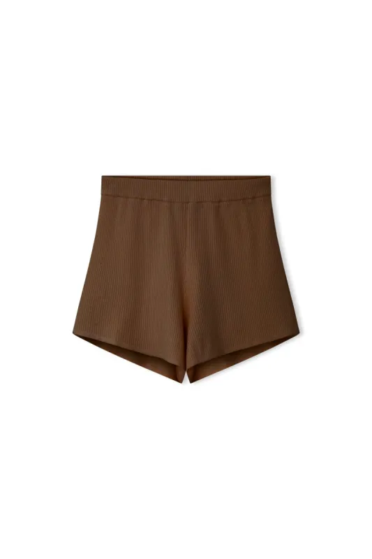 Signature Rib Knit Short - Chocolate sold by Zulu and Zephyr