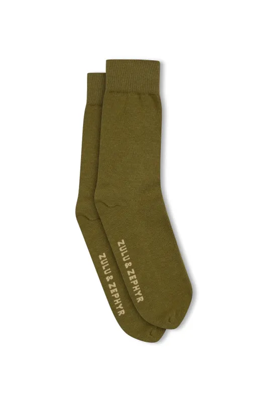 Zulu & Zephyr Logo Sock - Olive sold by Zulu and Zephyr