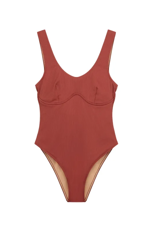 Signature Bralette One Piece - Earth Red sold by Zulu and Zephyr