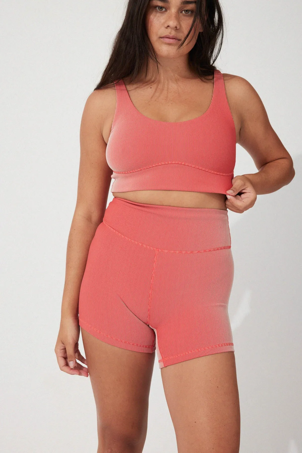 Stripe Rib Crop Top - Chilli sold by Zulu and Zephyr product image thumbnail 5