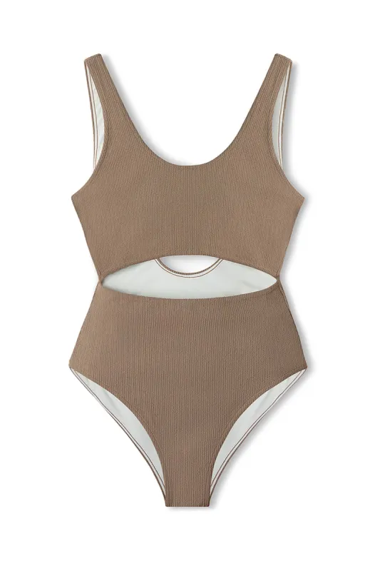 Cocoa Crinkle One Piece sold by Zulu and Zephyr