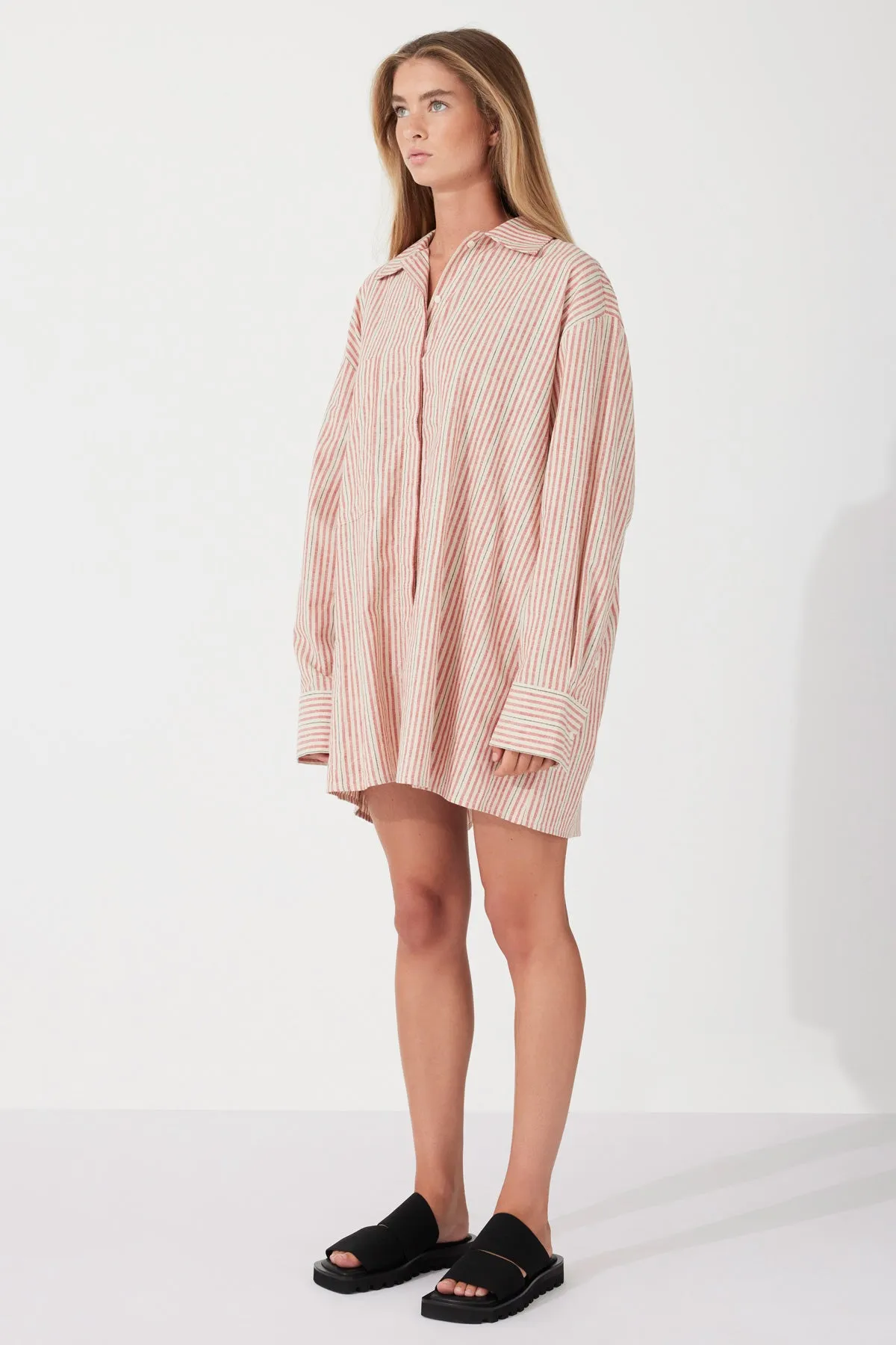 Chilli Stripe Hemp Blend Shirt sold by Zulu and Zephyr product image thumbnail 5