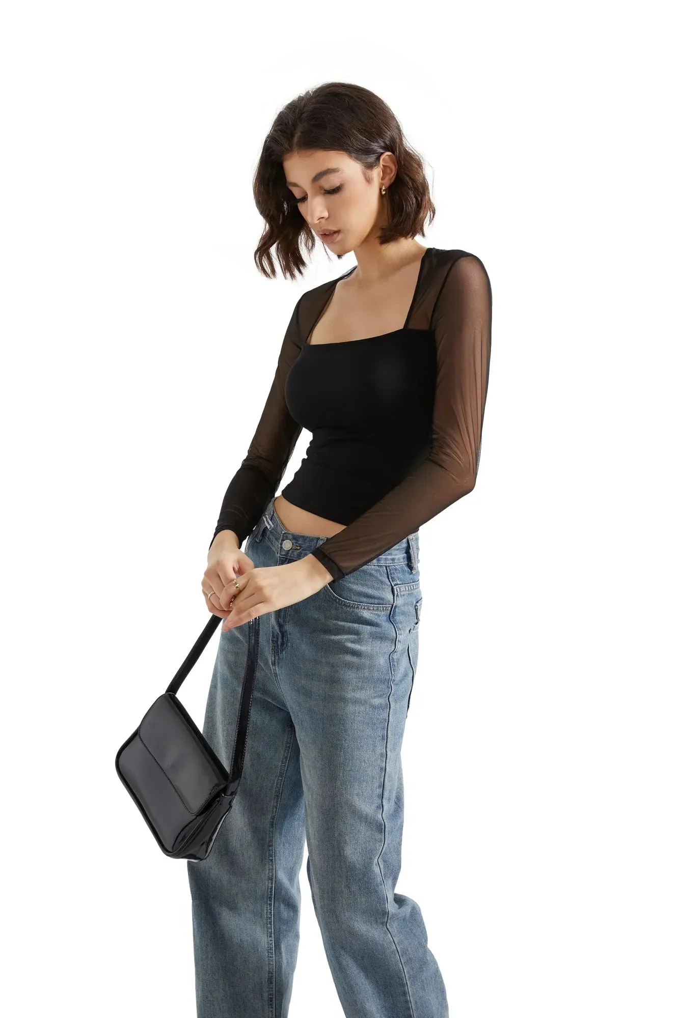 Mesh Square Neck Shirt - Long Sleeve sold by Suuksess product image thumbnail 5