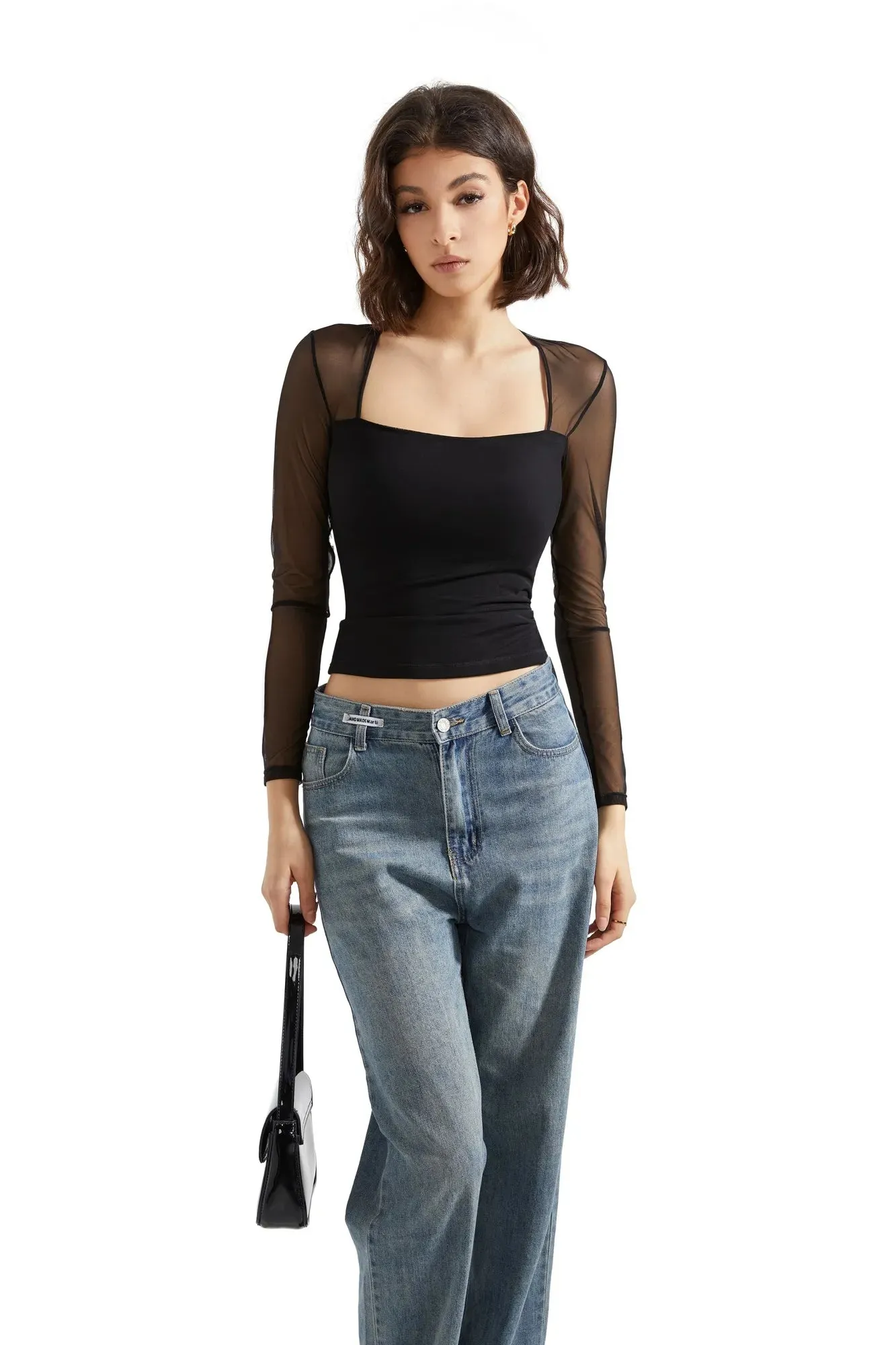 Mesh Square Neck Shirt - Long Sleeve sold by Suuksess product image thumbnail 4