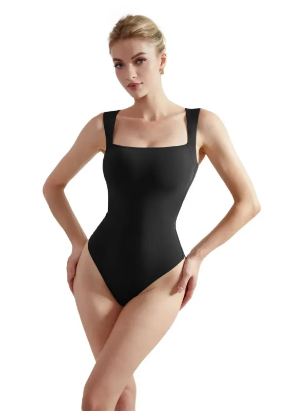 Buttery Soft Strappy Square Neck Bodysuit sold by Suuksess