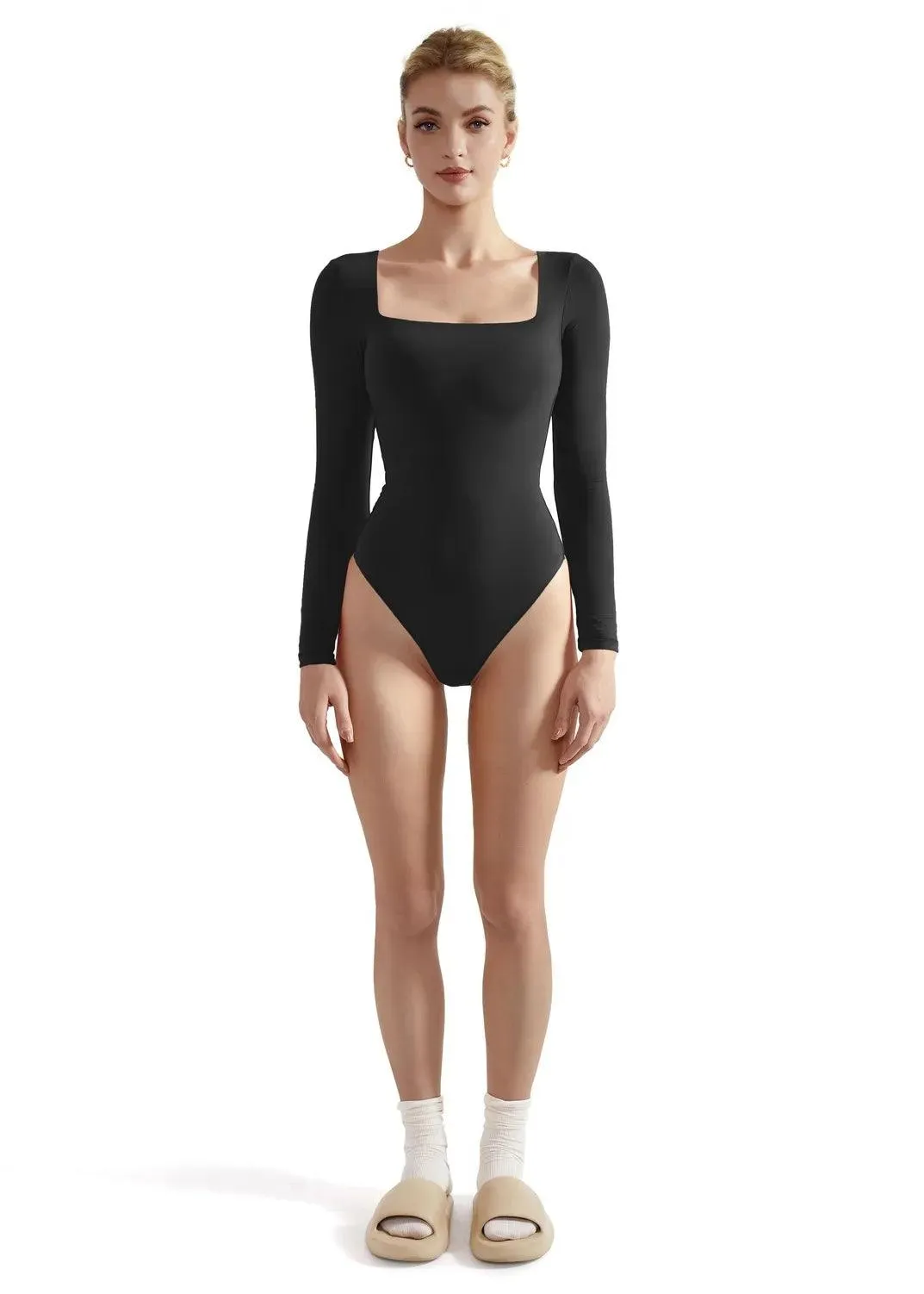 Flash Sales - Buttery Soft Square Neck Bodysuit - Long Sleeve sold by Suuksess product image thumbnail 5