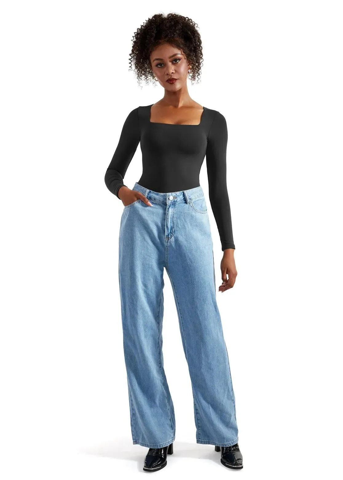 Flash Sales - Buttery Soft Square Neck Bodysuit - Long Sleeve sold by Suuksess product image thumbnail 3