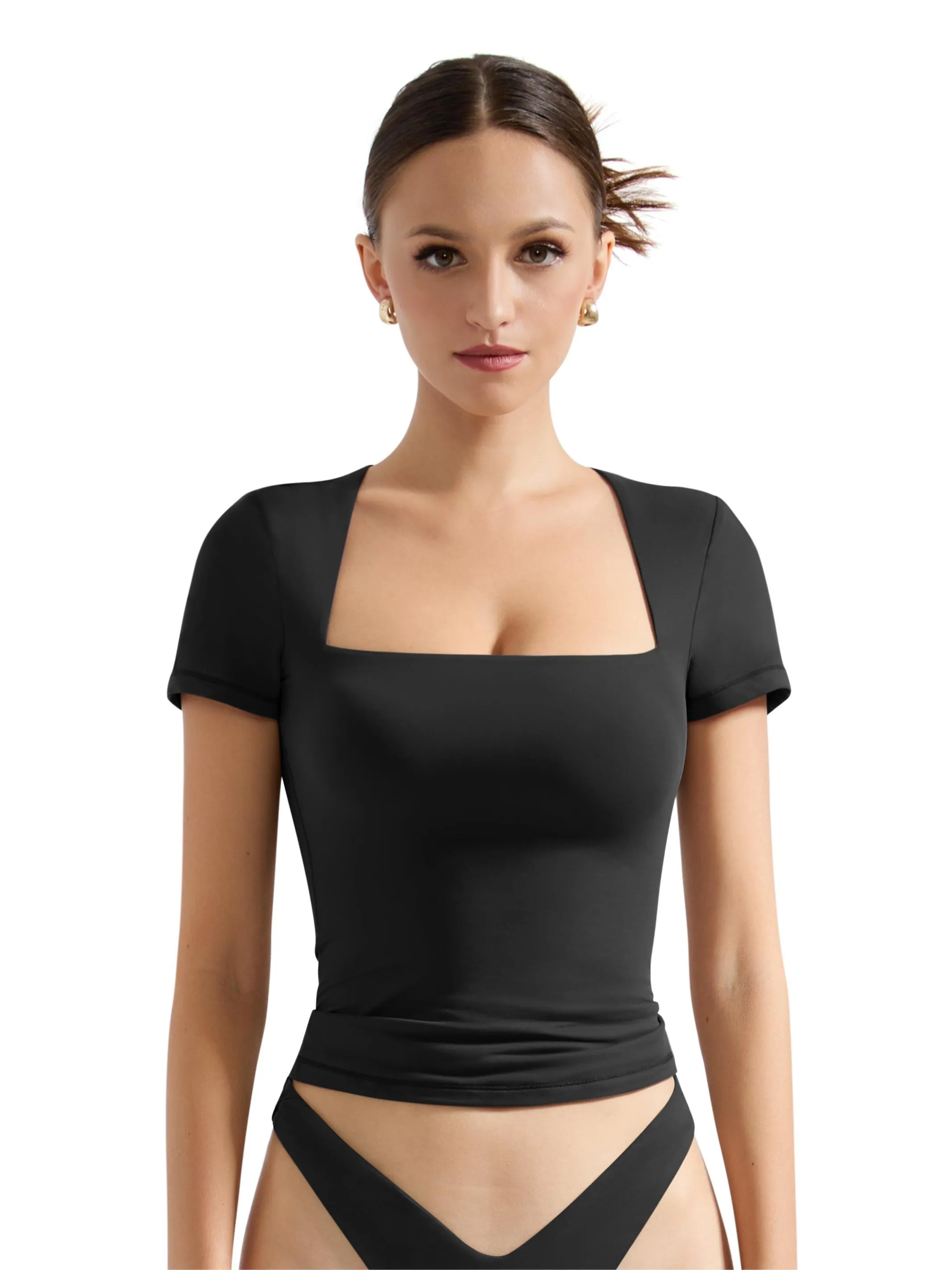 Buttery Soft Square Neck Shirt - Short Sleeve sold by Suuksess