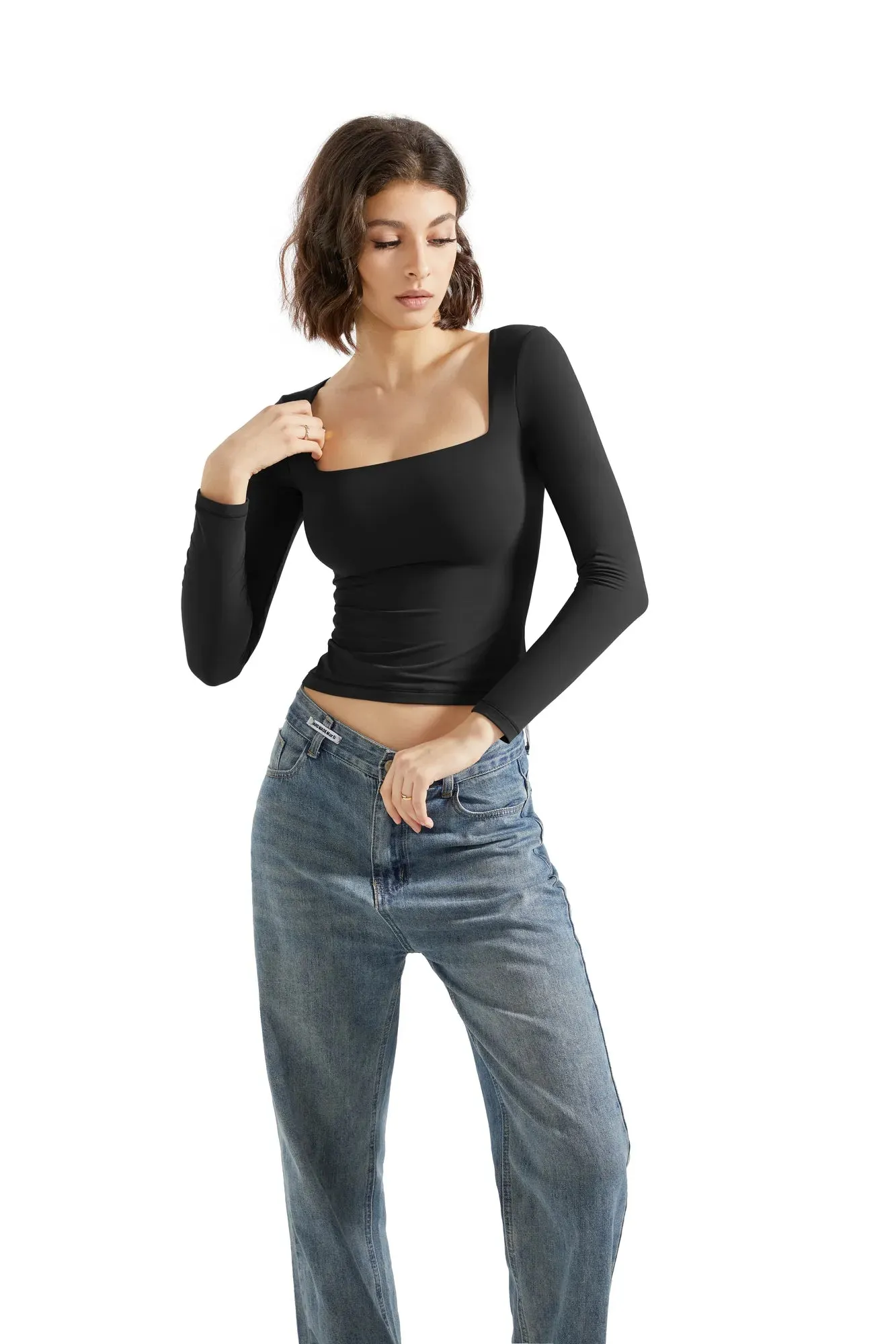 Buttery Soft Square Neck Shirt - Long Sleeve sold by Suuksess product image thumbnail 3