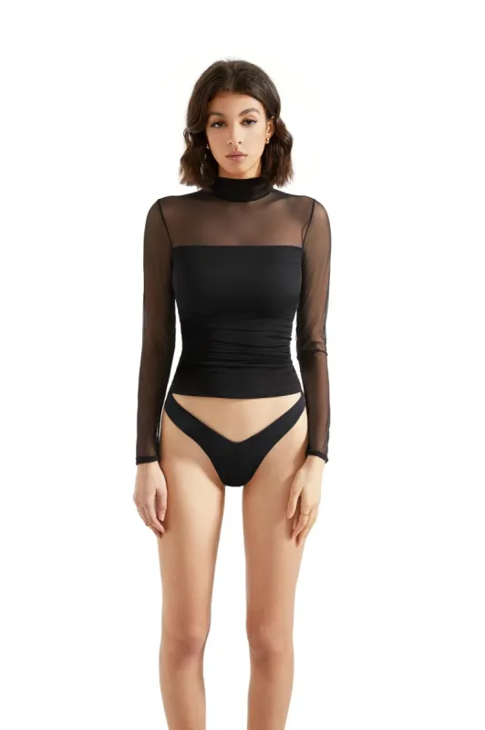 Mesh Mock Neck Shirt - Long Sleeve sold by Suuksess