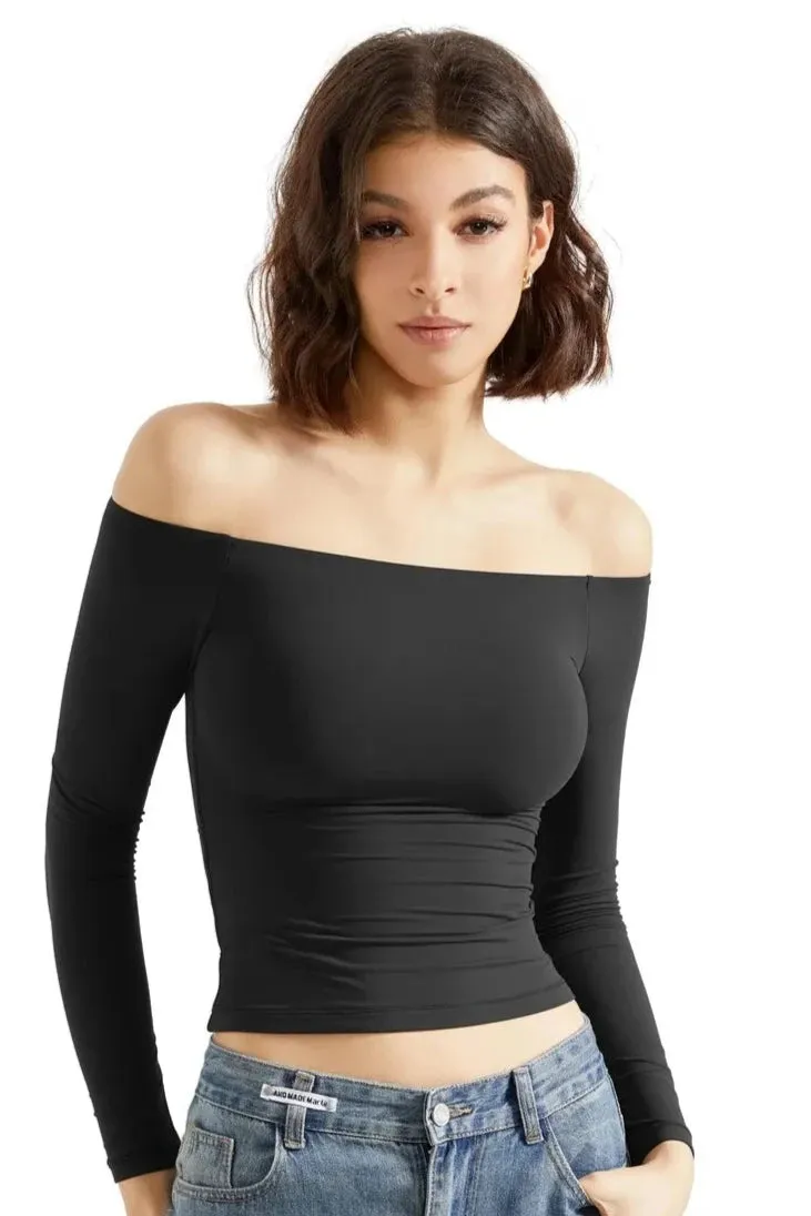 Buttery Soft Off Shoulder Shirt - Long Sleeve sold by Suuksess