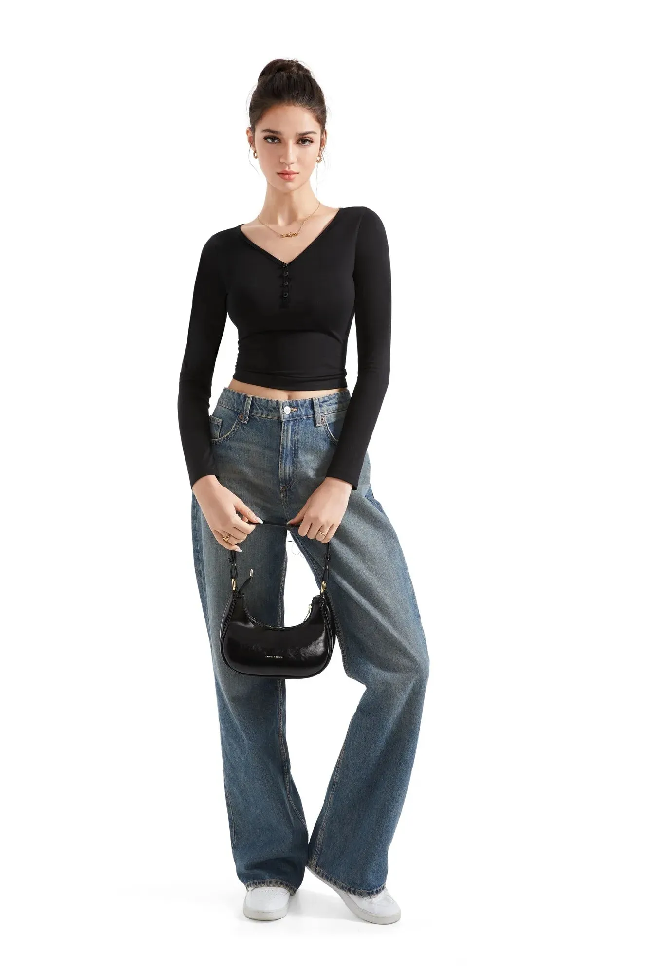 Henley V Neck Shirt - Long Sleeve sold by Suuksess product image thumbnail 5