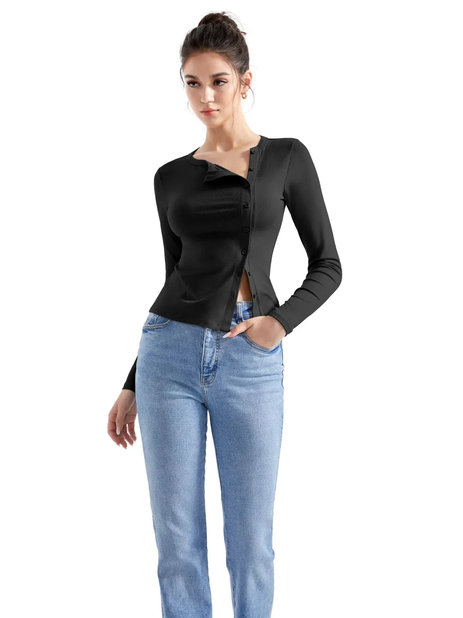 Ribbed Button Down Shirt - Long Sleeve sold by Suuksess product image thumbnail 2