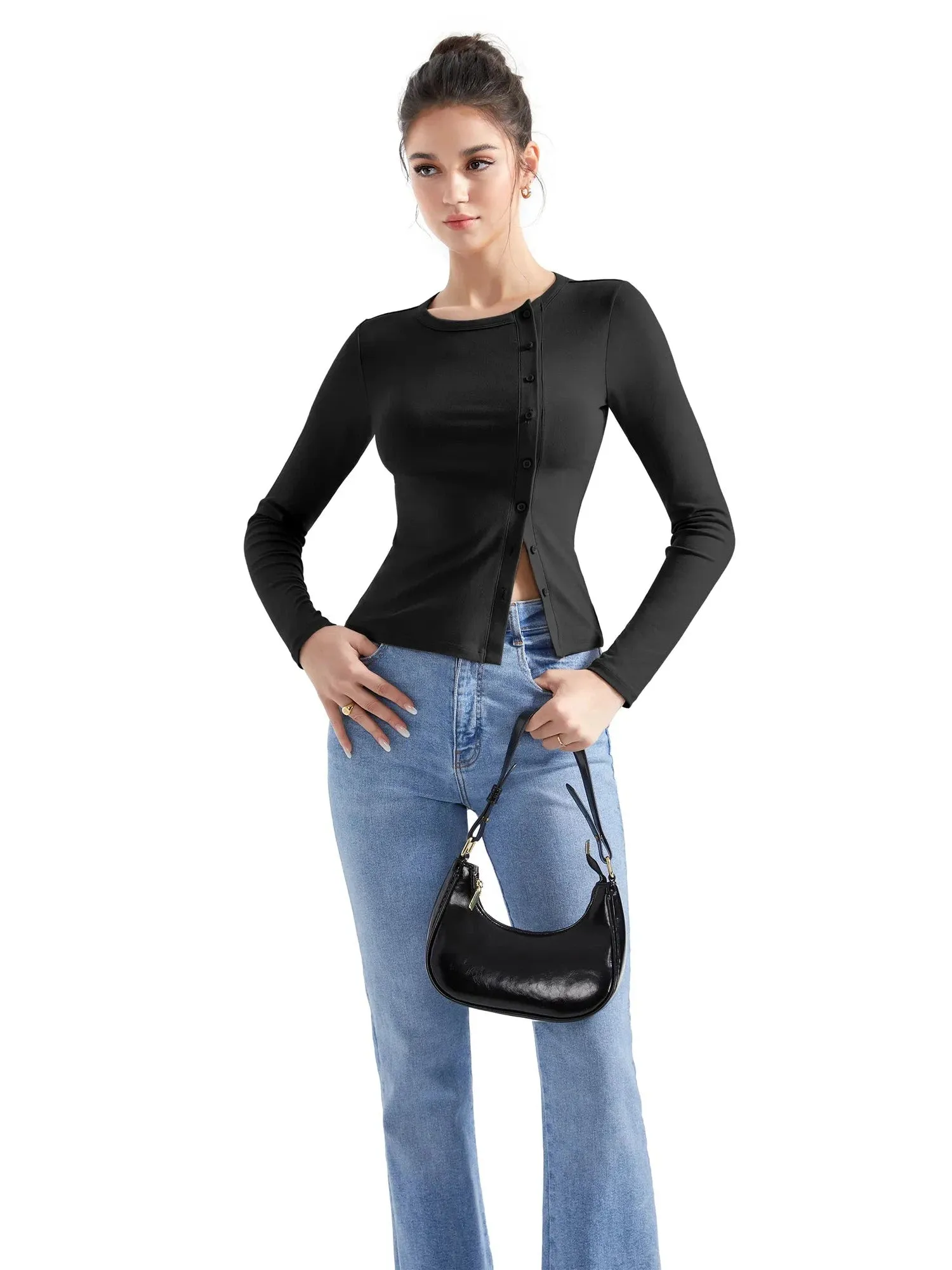 Ribbed Button Down Shirt - Long Sleeve sold by Suuksess product image thumbnail 3