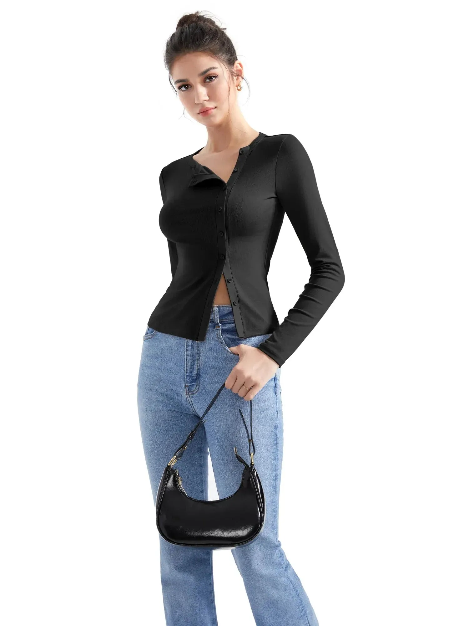 Ribbed Button Down Shirt - Long Sleeve sold by Suuksess product image thumbnail 4