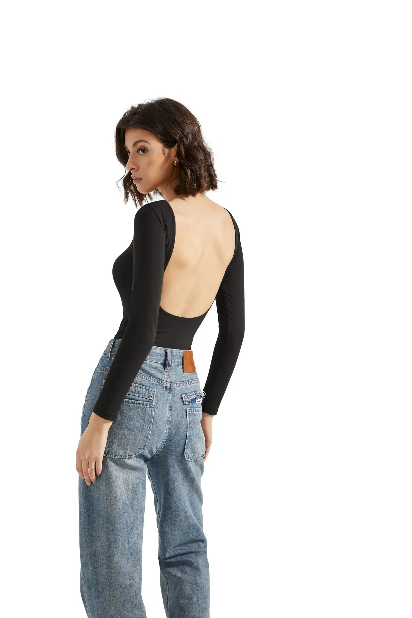 Buttery Soft Open Back Bodysuit - Long Sleeve sold by Suuksess product image thumbnail 2