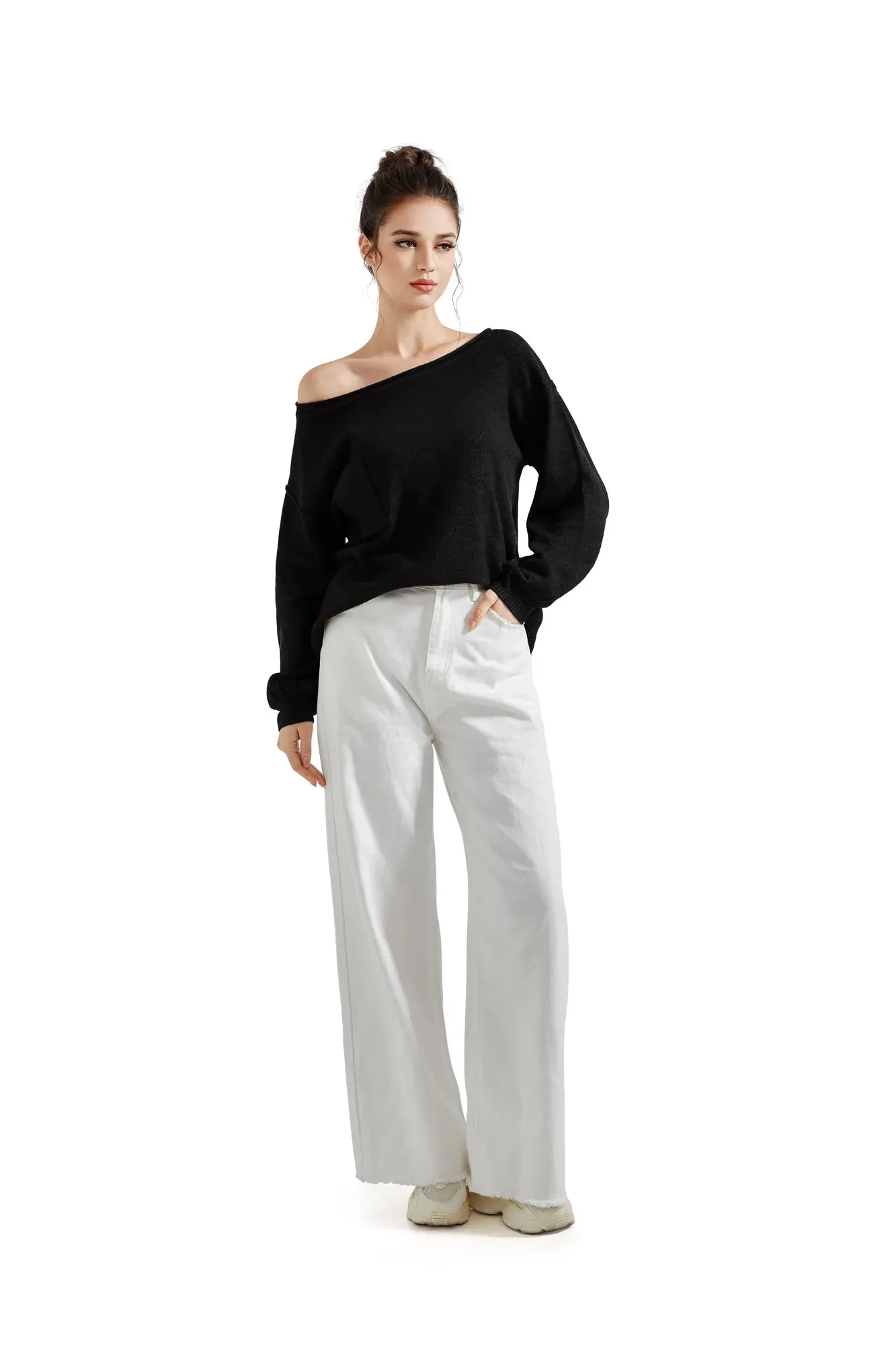 Knit Off Shoulder Sweater Shirts sold by Suuksess product image thumbnail 3