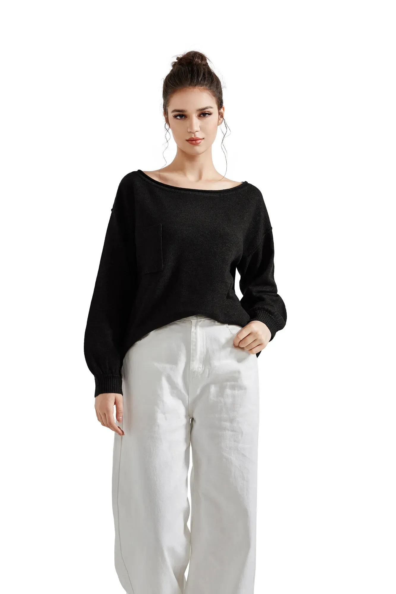 Knit Off Shoulder Sweater Shirts sold by Suuksess