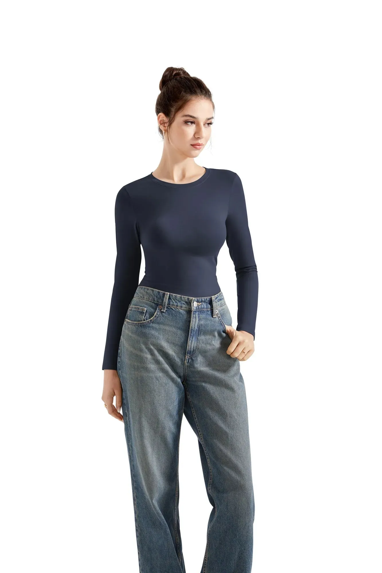 Cotton Jersey Crew Neck Shirt - Long Sleeve sold by Suuksess product image thumbnail 2