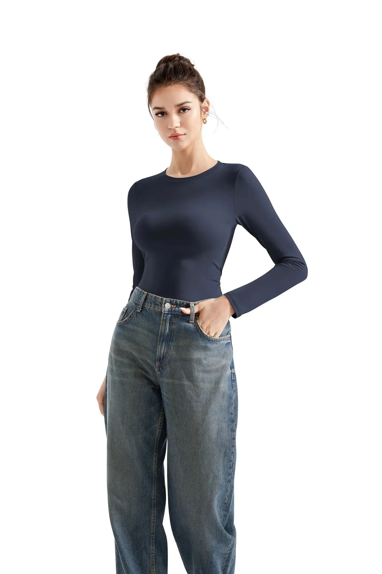 Cotton Jersey Crew Neck Shirt - Long Sleeve sold by Suuksess product image thumbnail 3