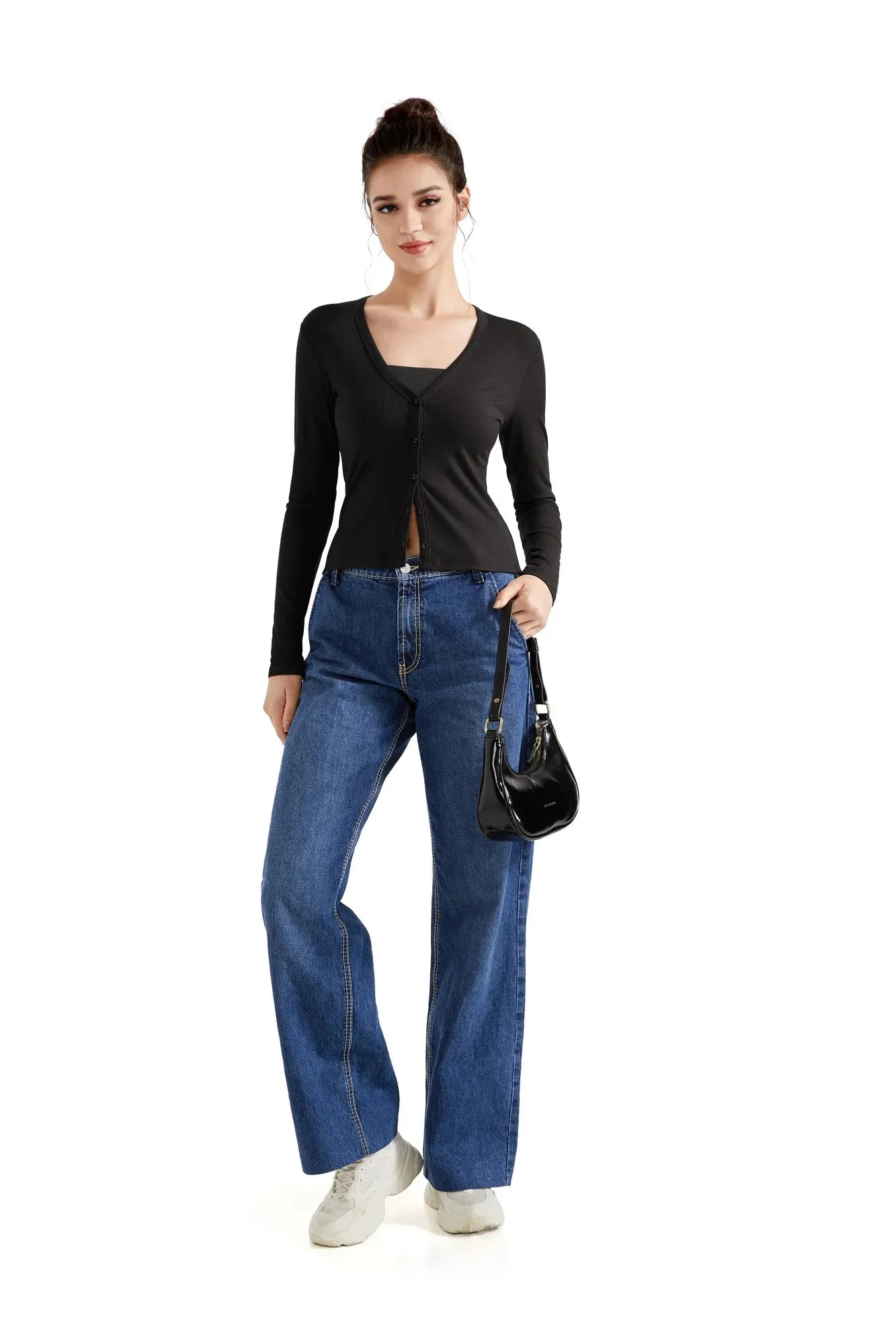 Ribbed V Neck Cardigan Shirt - Long Sleeve sold by Suuksess product image thumbnail 5