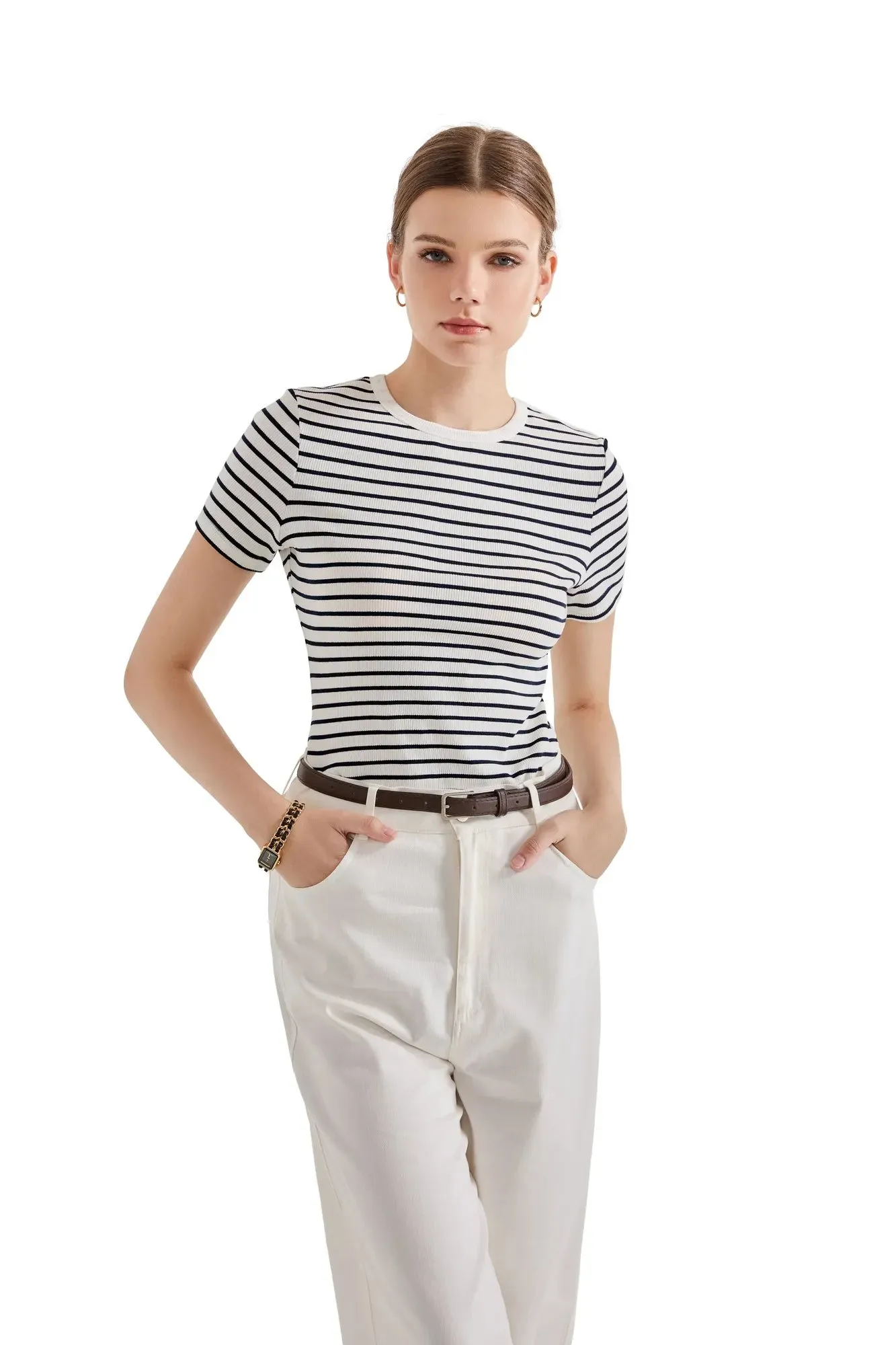 Cotton Ribbed Stripe Shirt sold by Suuksess product image thumbnail 2