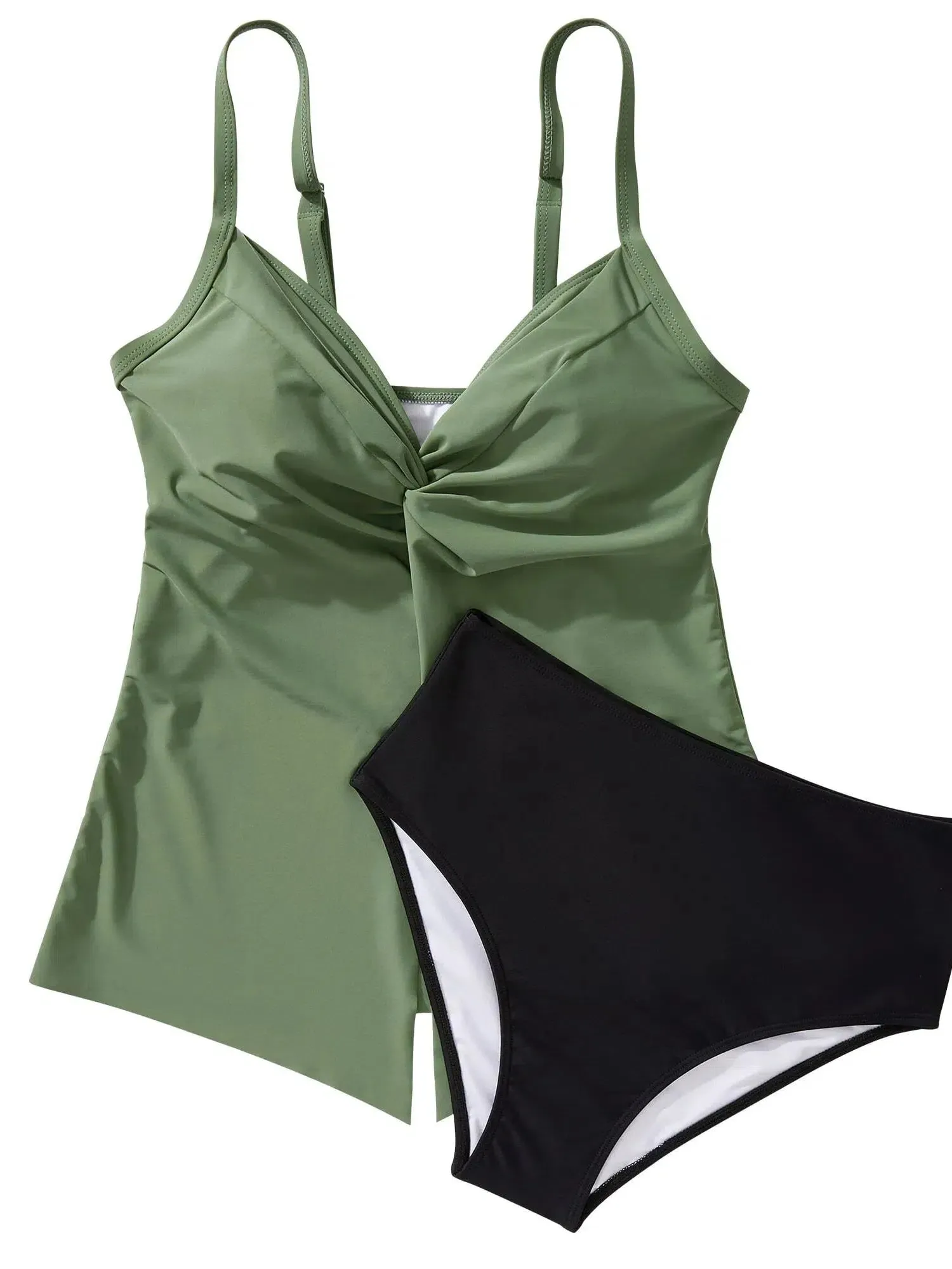 SUUKSESS Women's Tummy Control Tankini Swimsuits Push Up Knot Front Bathing Suit sold by Suuksess product image thumbnail 4