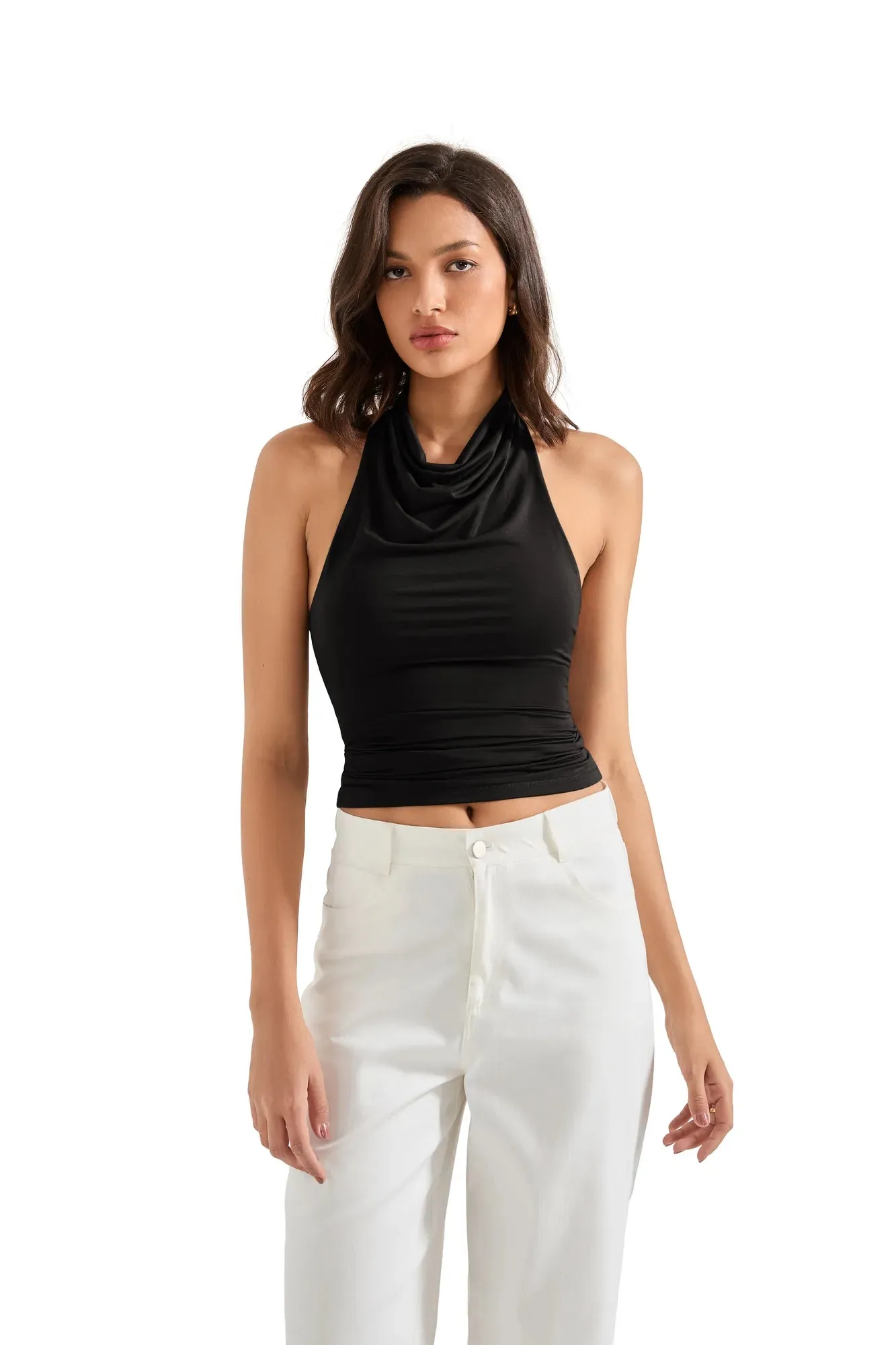 Buttery Soft Cowl Neck Tank Top sold by Suuksess