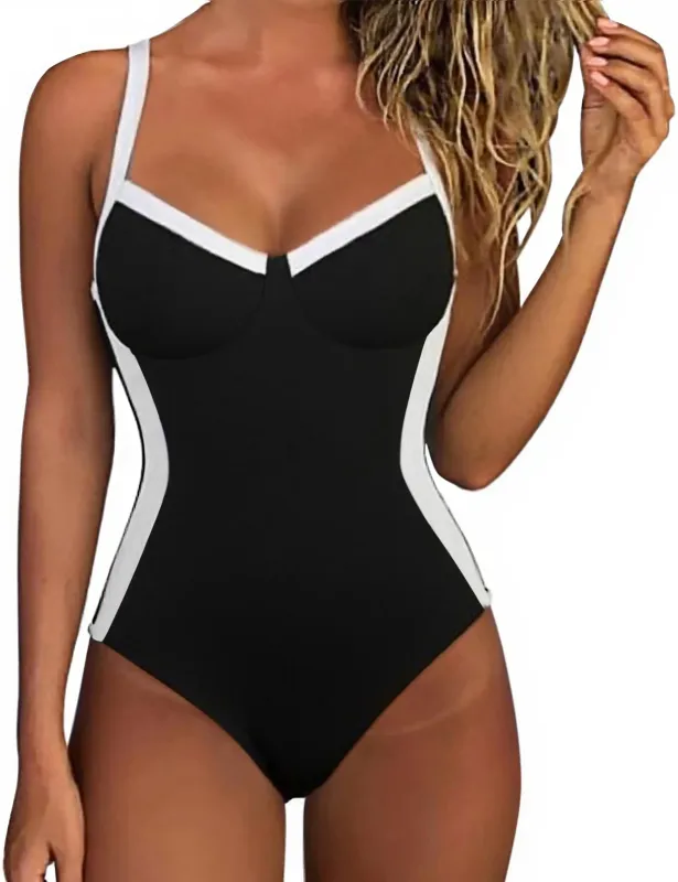 Crisscross Back Color Block Bathing Suit sold by Suuksess