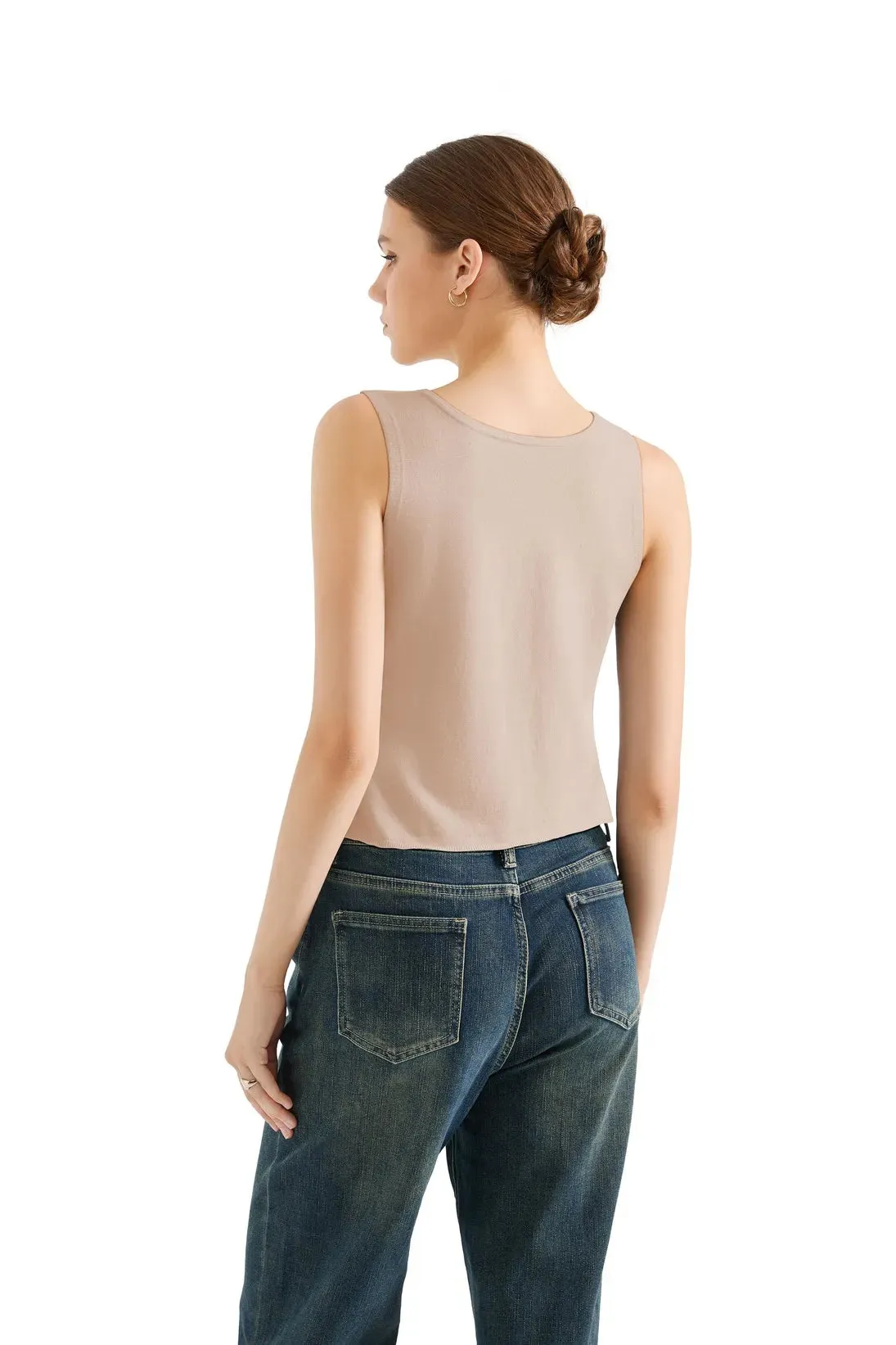 Tie Front Vest Tank Top sold by Suuksess product image thumbnail 3