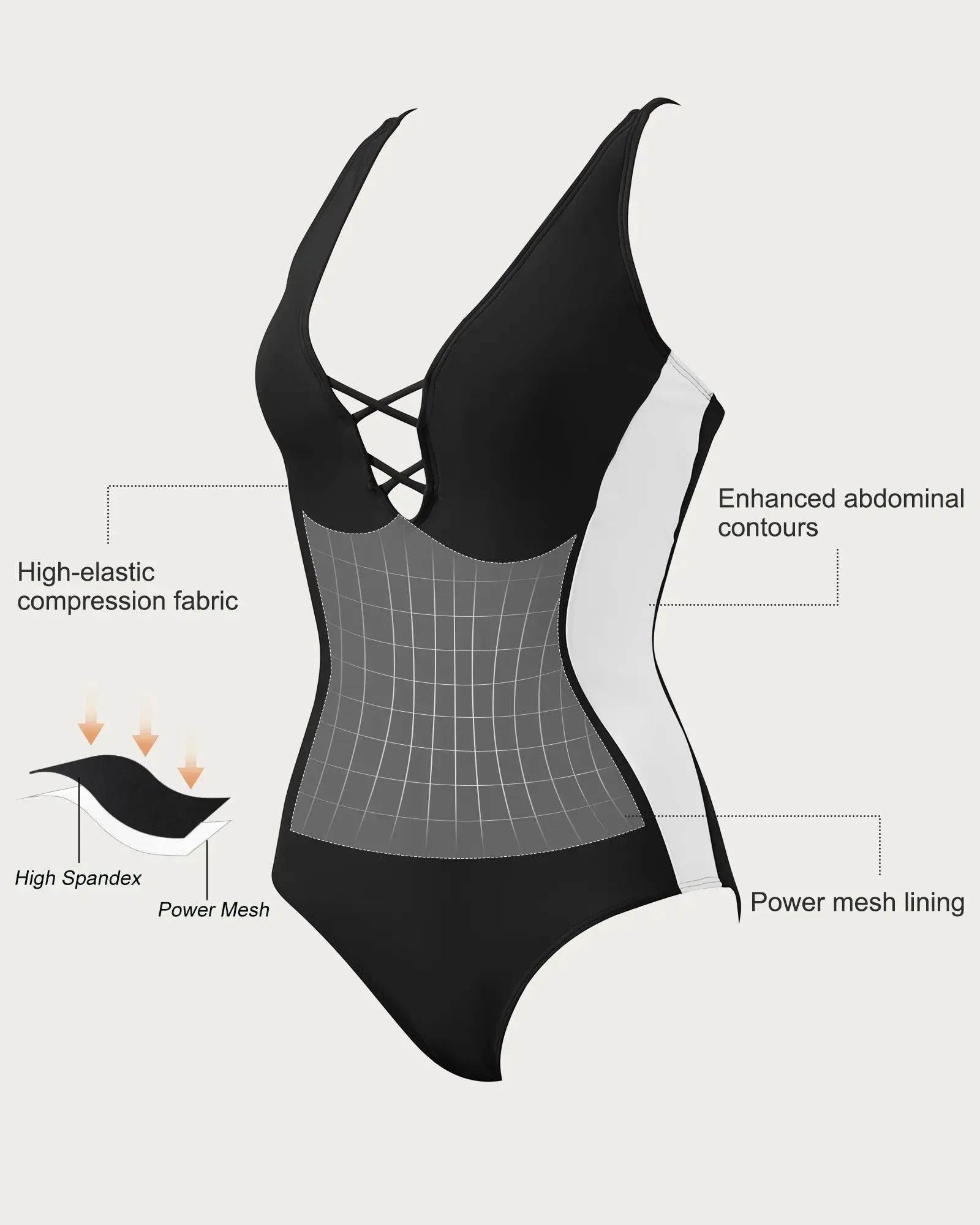 SUUKSESS Womens One Piece Tummy Control Swimsuit Crisscross Back Bathing Suits sold by Suuksess product image thumbnail 2