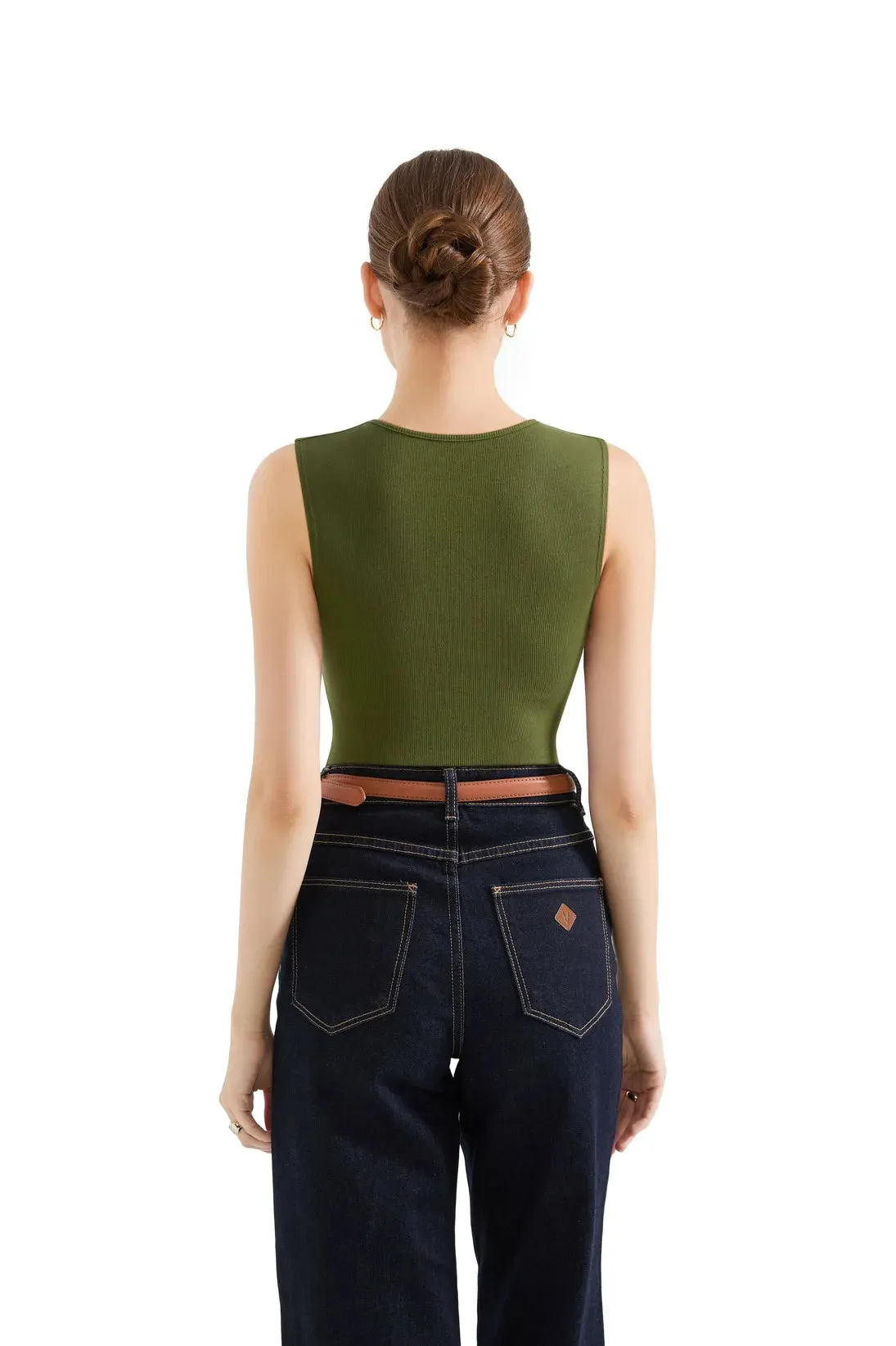 Cotton Ribbed Boat Neck Tank Top sold by Suuksess product image thumbnail 4