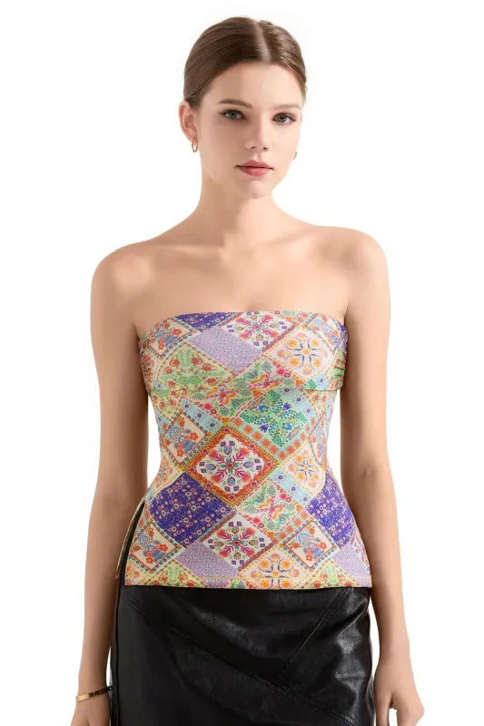 Tropical Buttery Soft Side Split Tube Top sold by Suuksess