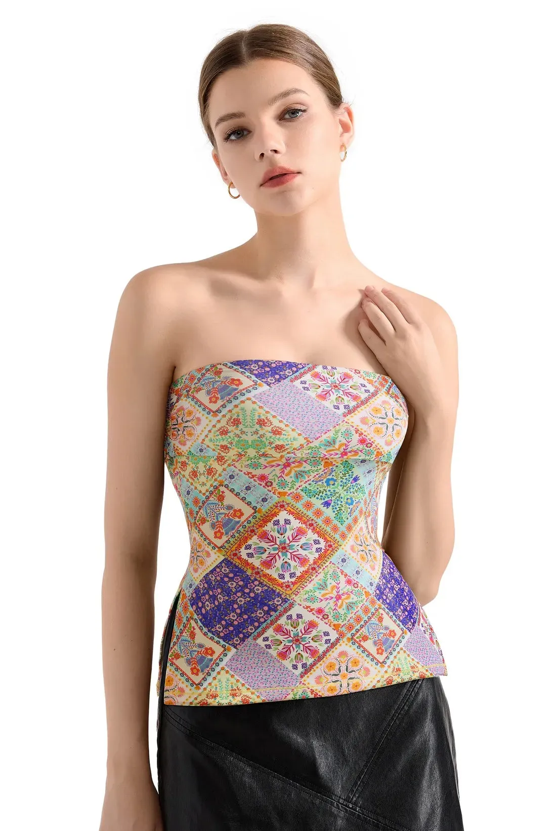 Tropical Buttery Soft Side Split Tube Top sold by Suuksess product image thumbnail 2