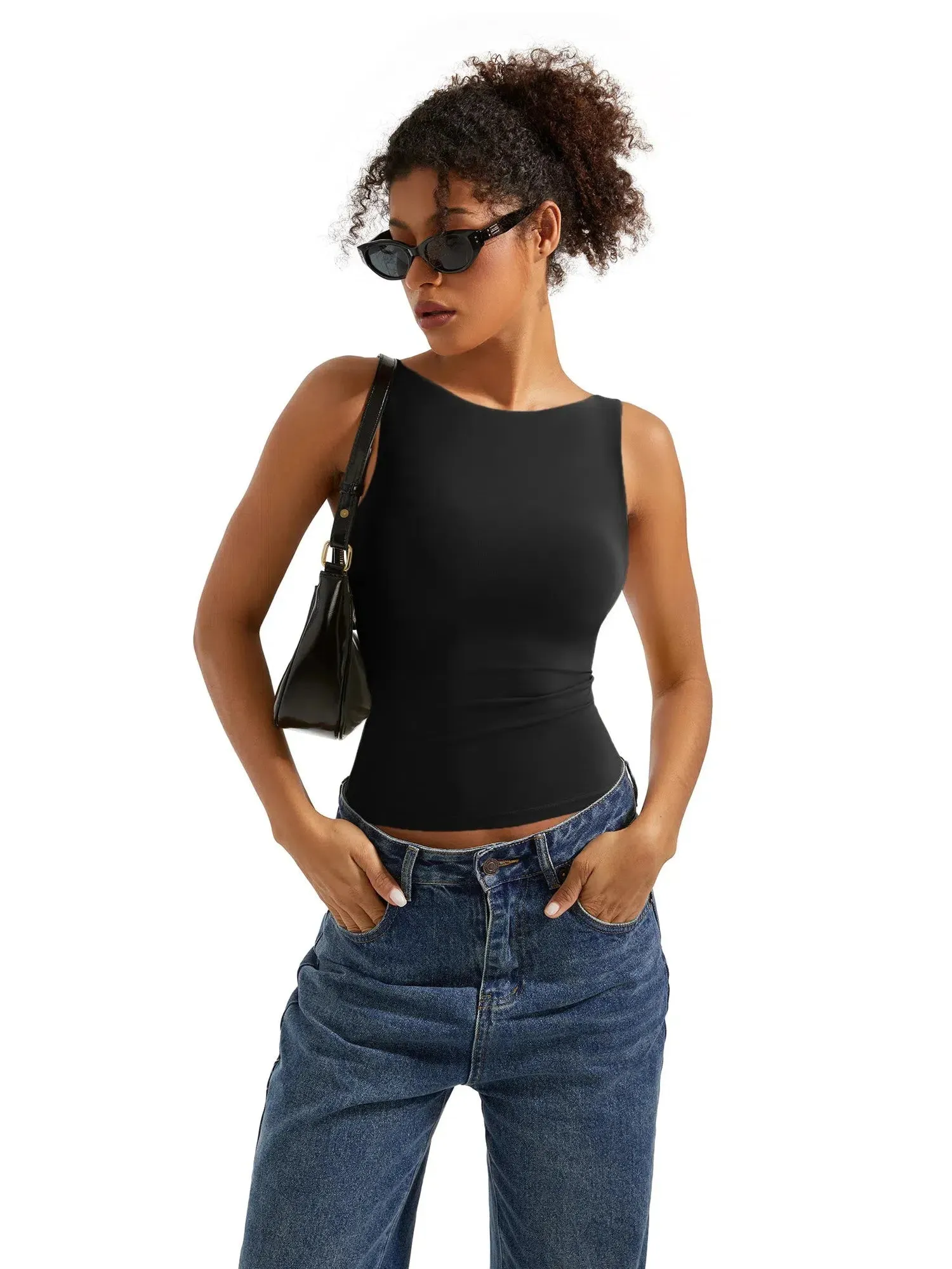 Buttery Soft Backless Boat Neck Tank Top sold by Suuksess product image thumbnail 3