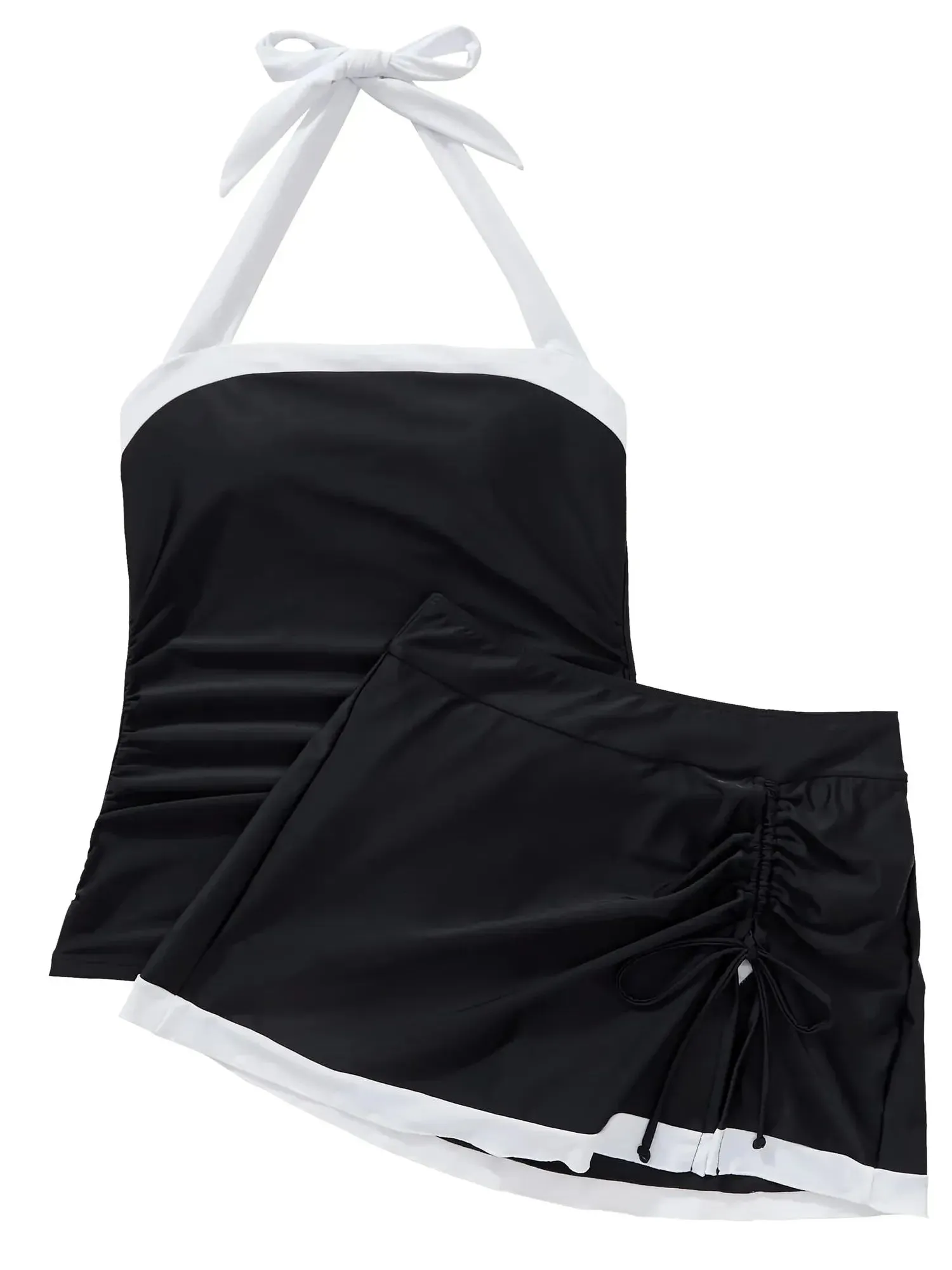 SUUKSESS Women Tummy Control Tankini Swimsuits with Skirt Backless Bathing Suit sold by Suuksess product image thumbnail 5