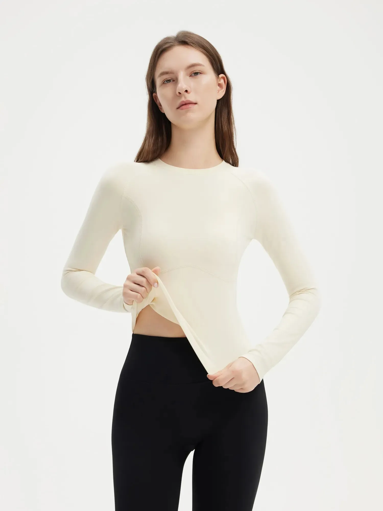 SUUKSESS Women Seamless Workout Long Sleeve Shirts Gym Athletic Running Yoga Tops sold by Suuksess product image thumbnail 3