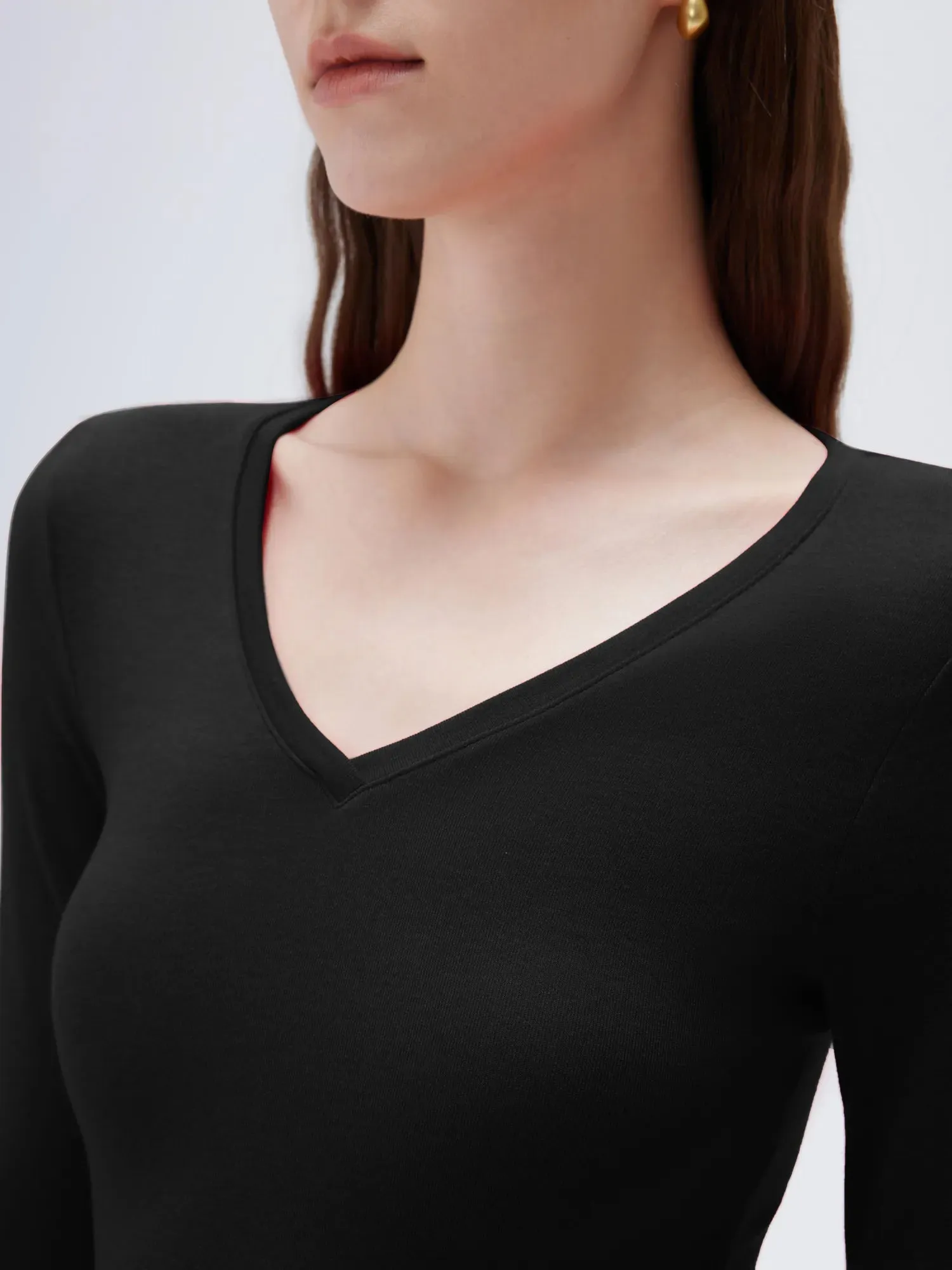 Cloud Cashmere V Neck Shirt - Long Sleeve sold by Suuksess product image thumbnail 4