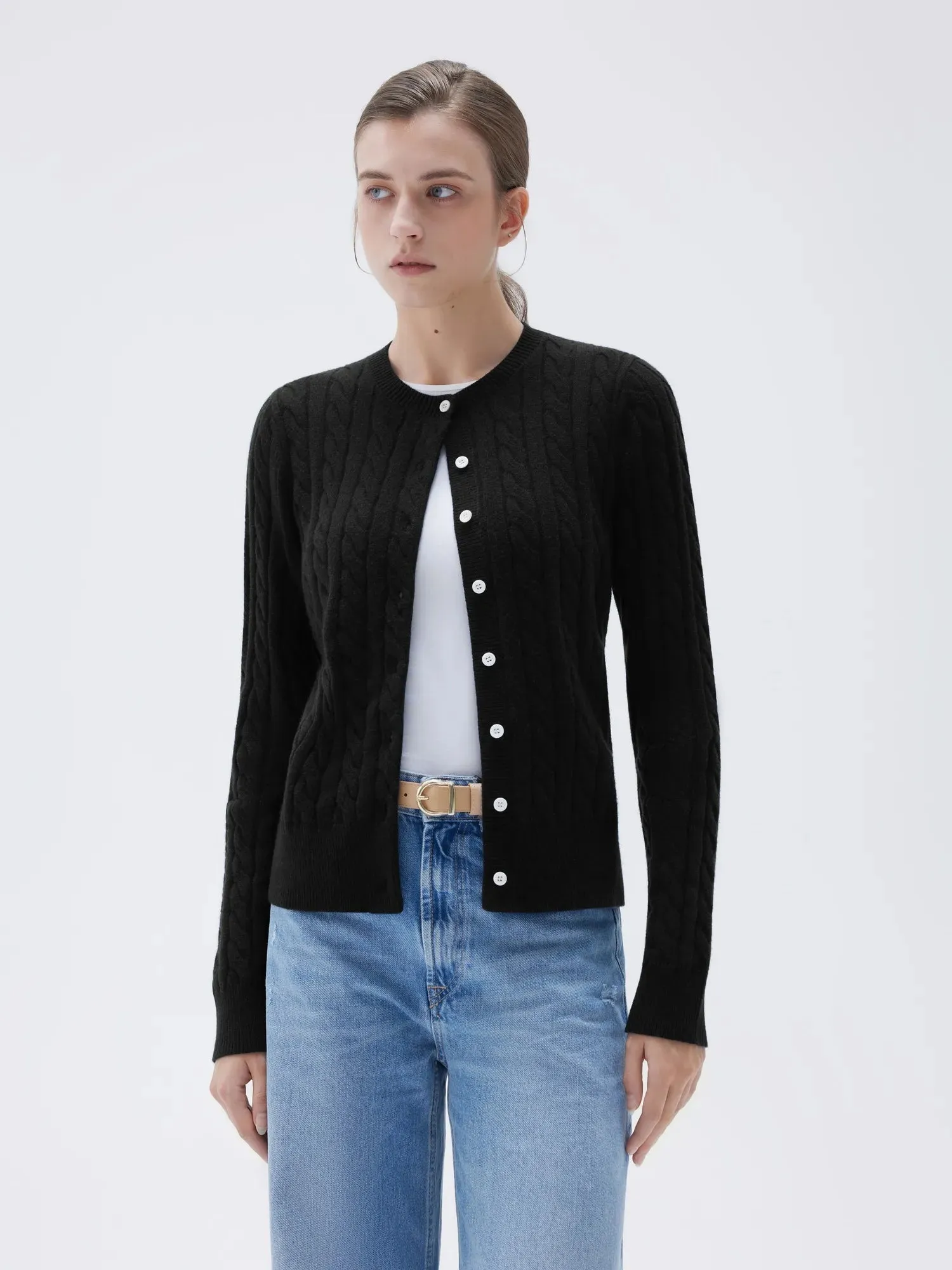 Cashmere Button Up Cable Sweater sold by Suuksess product image thumbnail 4